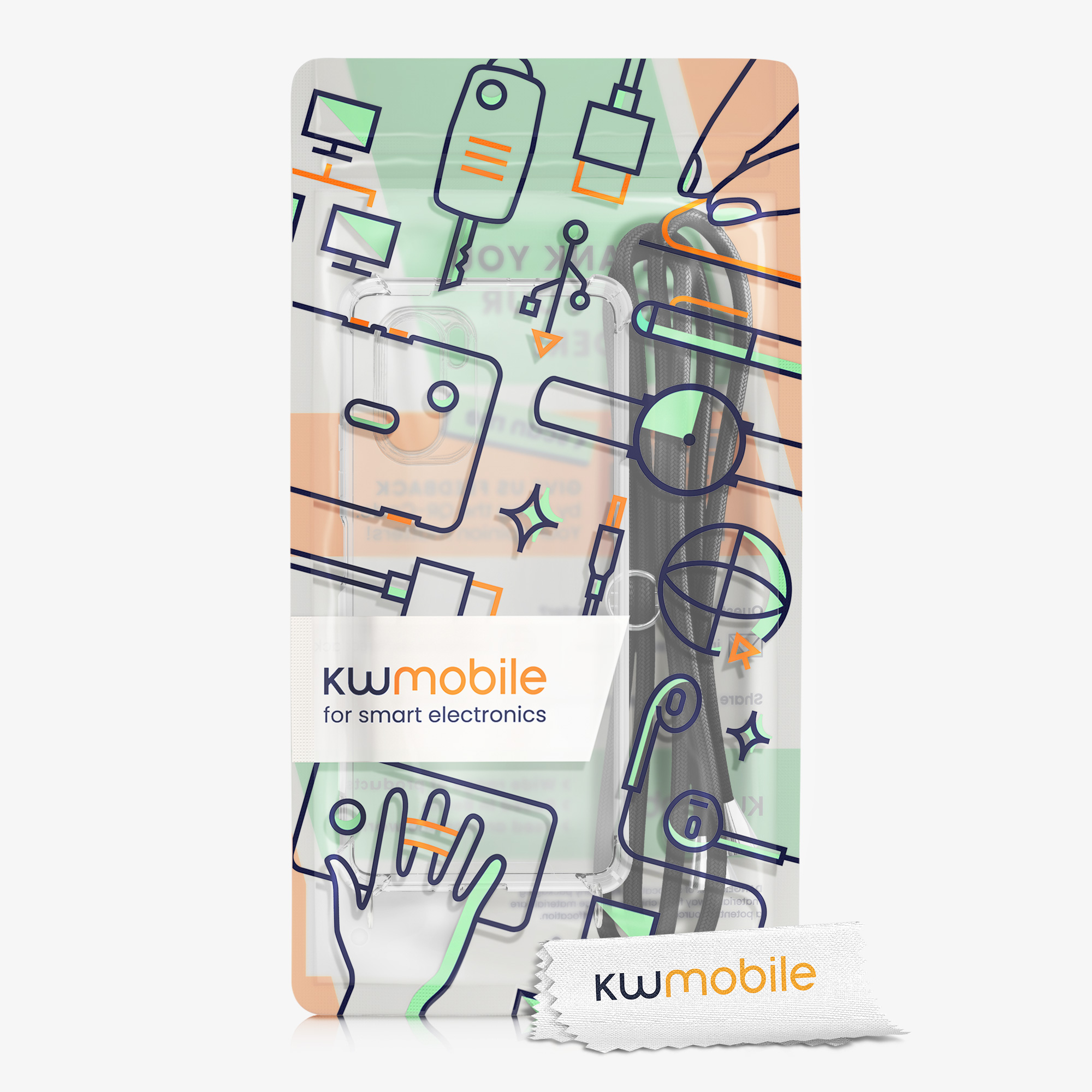 Crossbody kryt kwmobile Xiaomi Mi 11i / Poco F3, černá / transparentní