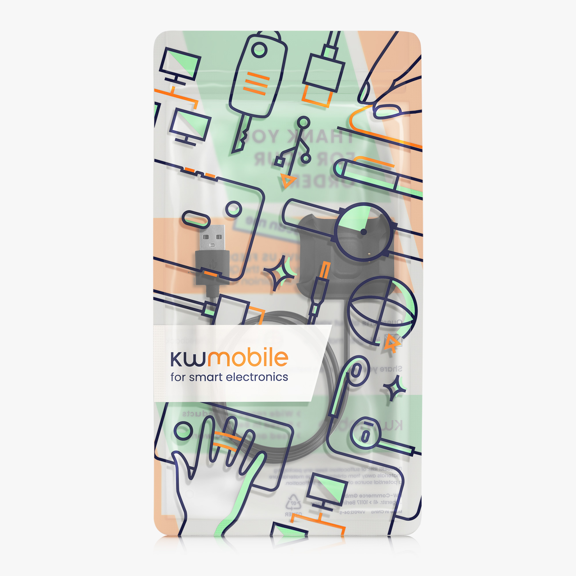 Nabíjecí kabel kwmobile pro Xiaomi Mi Watch Lite / Redmi Watch - Černá