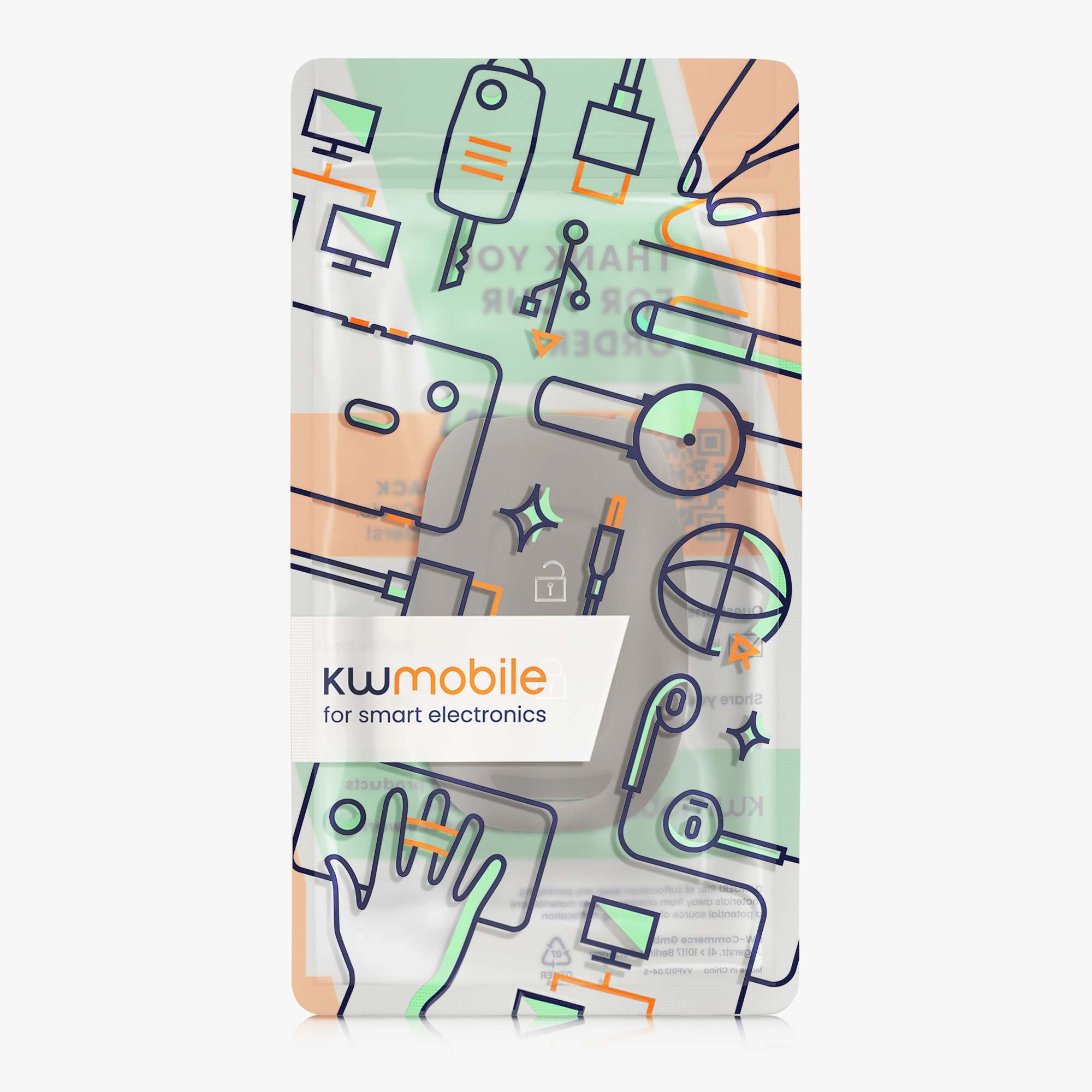 Pouzdro na klíč od auta Renault Dacia 2 Button Remote Control Car Key kwmobile - šedá