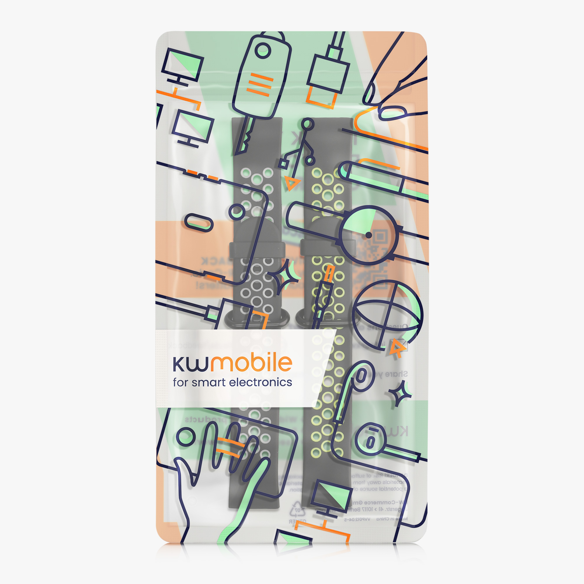 Řemínek kwmobile pro Xiaomi Mi Watch Lite / Redmi Watch - Černá / zelená / černá / šedá