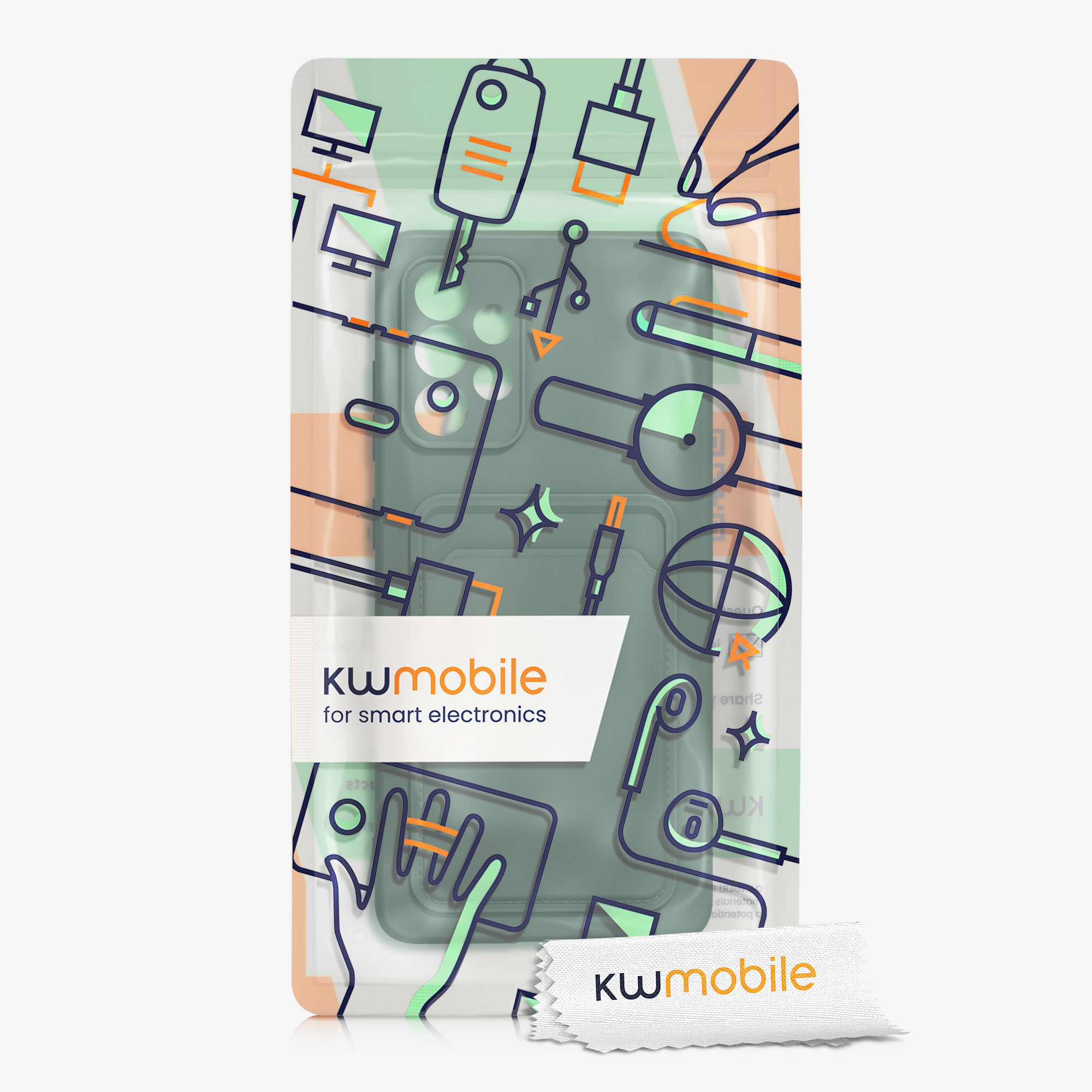 Kryt na mobil Samsung Galaxy A52 / A52 5G / A52s 5G kwmobile TPU s přihrádkou na kartu Tmavě zelená