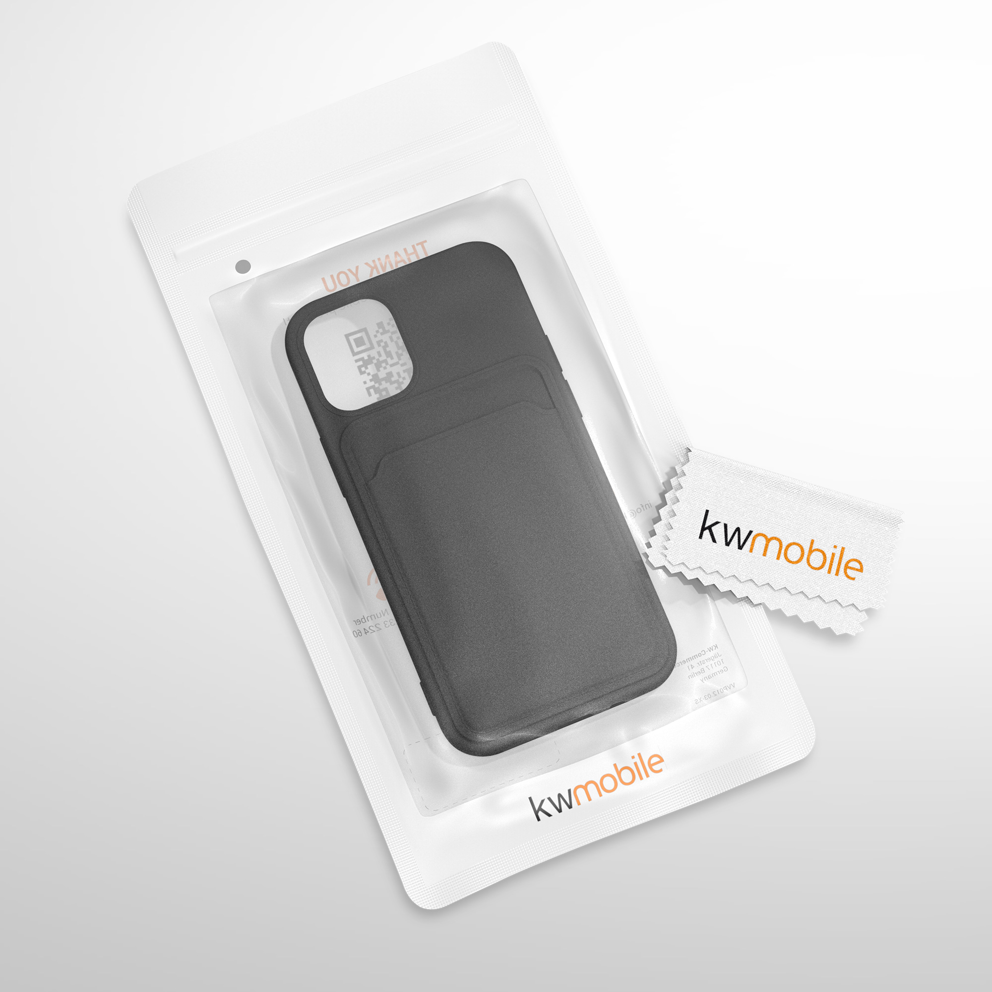 Kryt s přihrádkou kwmobile pro iPhone 12 mini - černá
