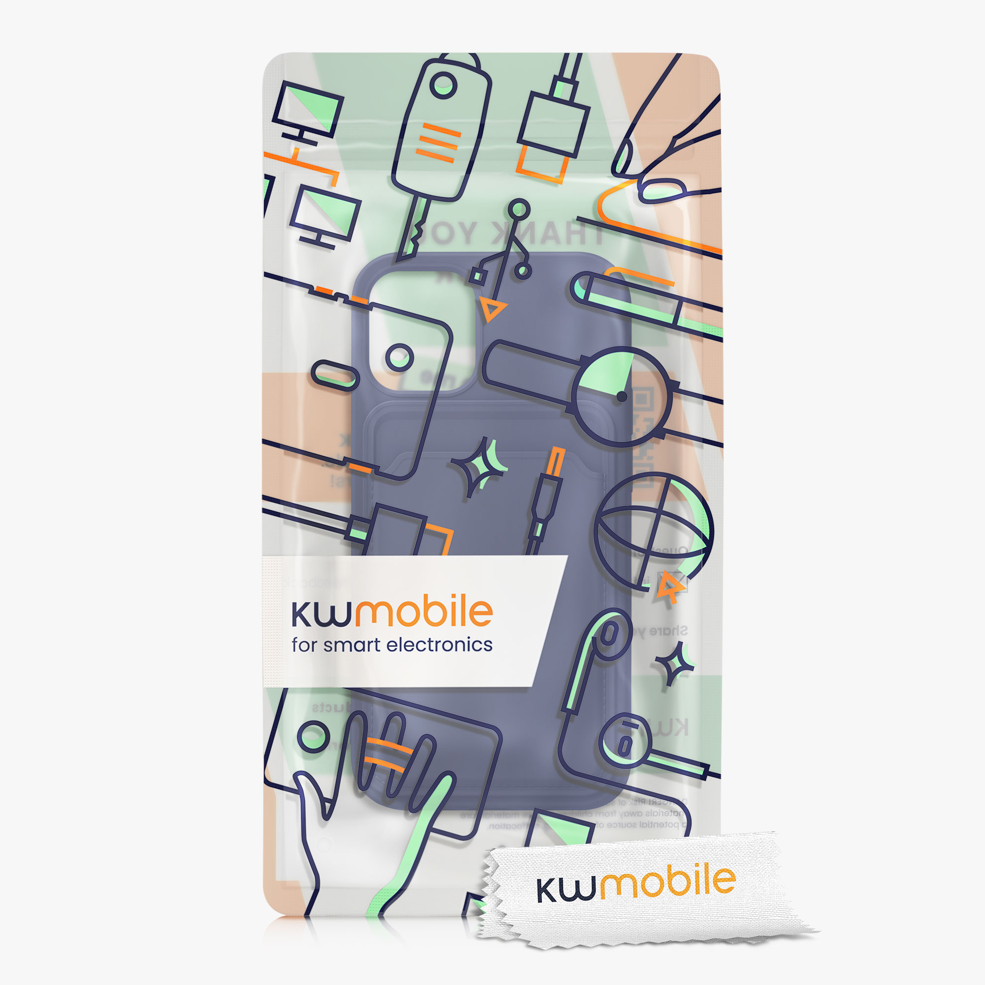 Kryt s přihrádkou kwmobile pro iPhone 12 mini - dark Blue