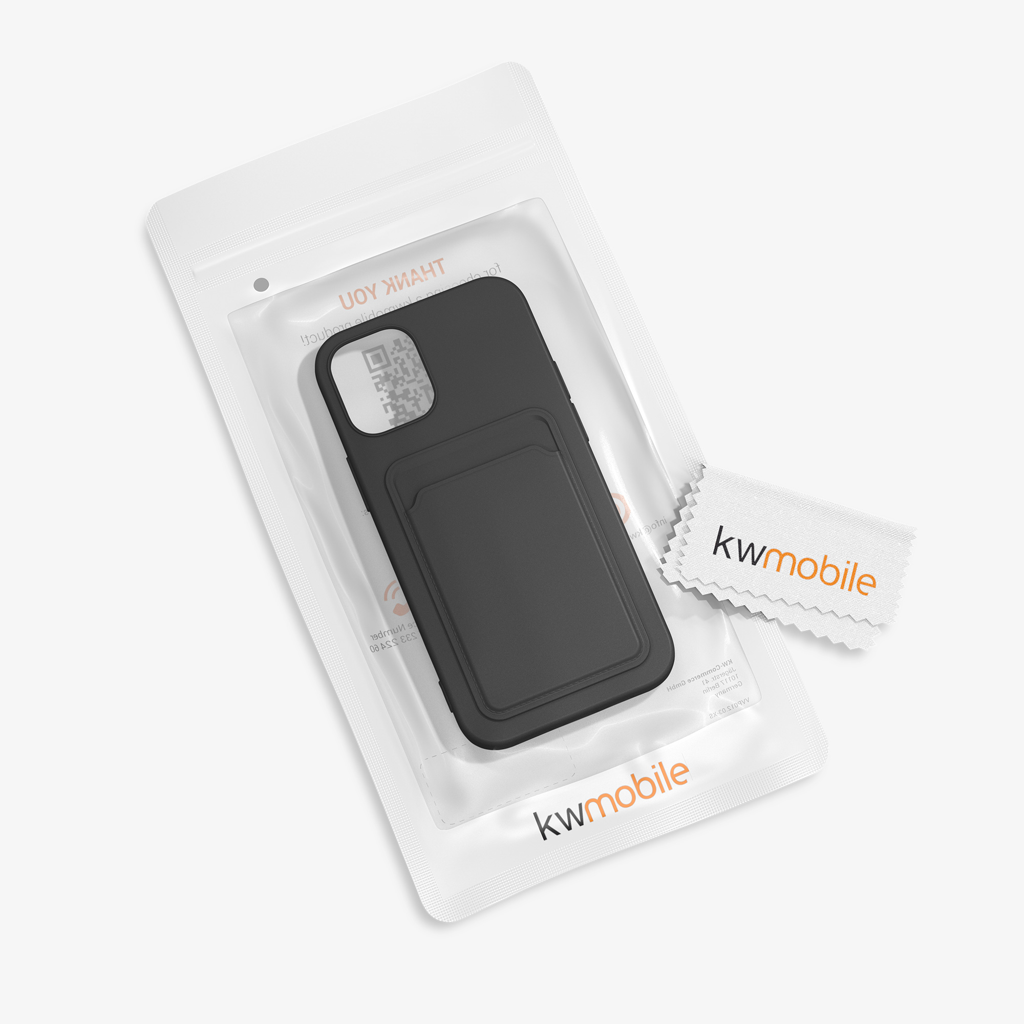 Kryt s přihrádkou kwmobile pro iPhone 12 / iPhone 12 Pro - černá