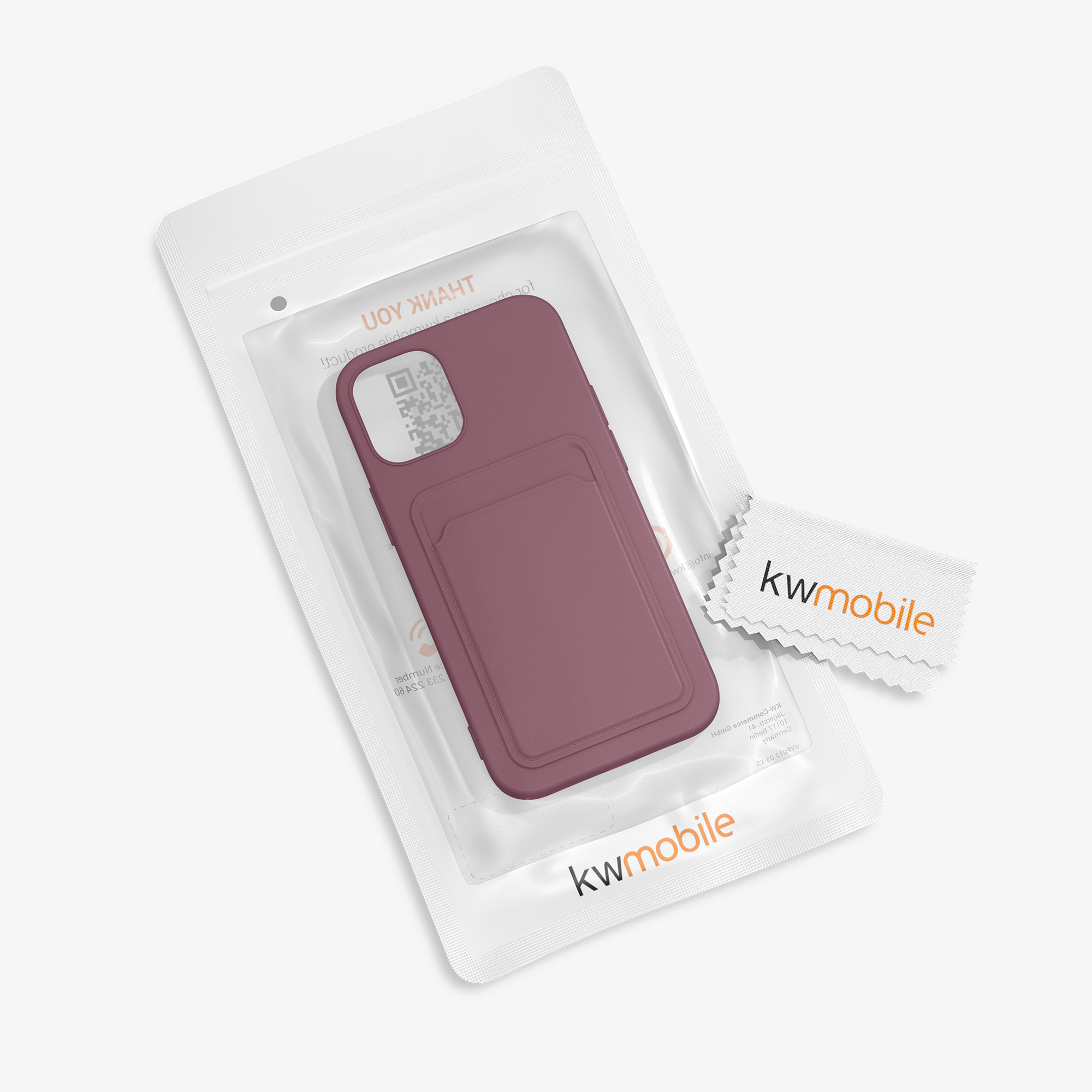 Kryt s přihrádkou kwmobile pro iPhone 12 / iPhone 12 Pro - tawny červená