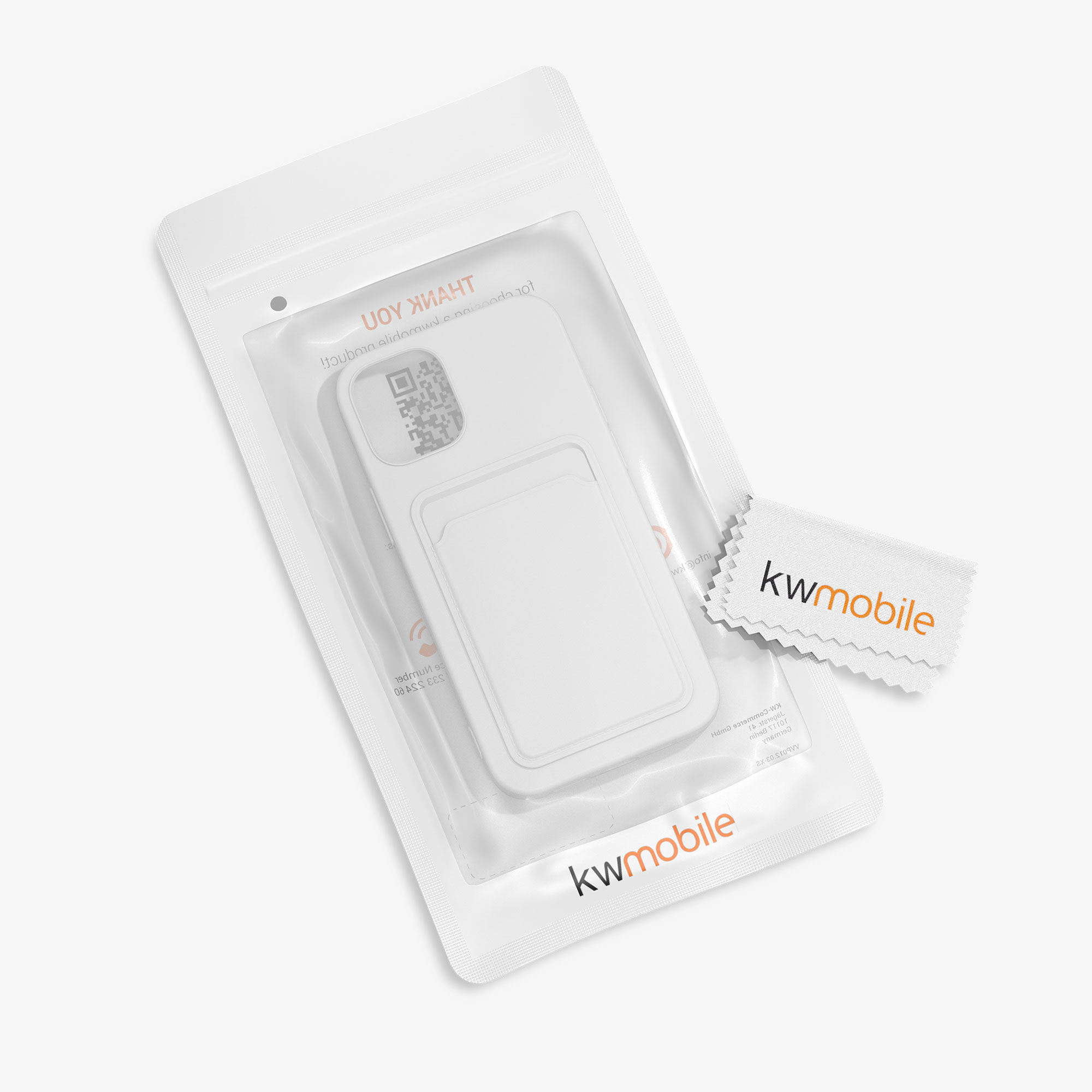 Kryt s přihrádkou kwmobile pro iPhone 12 / iPhone 12 Pro - bílá matná