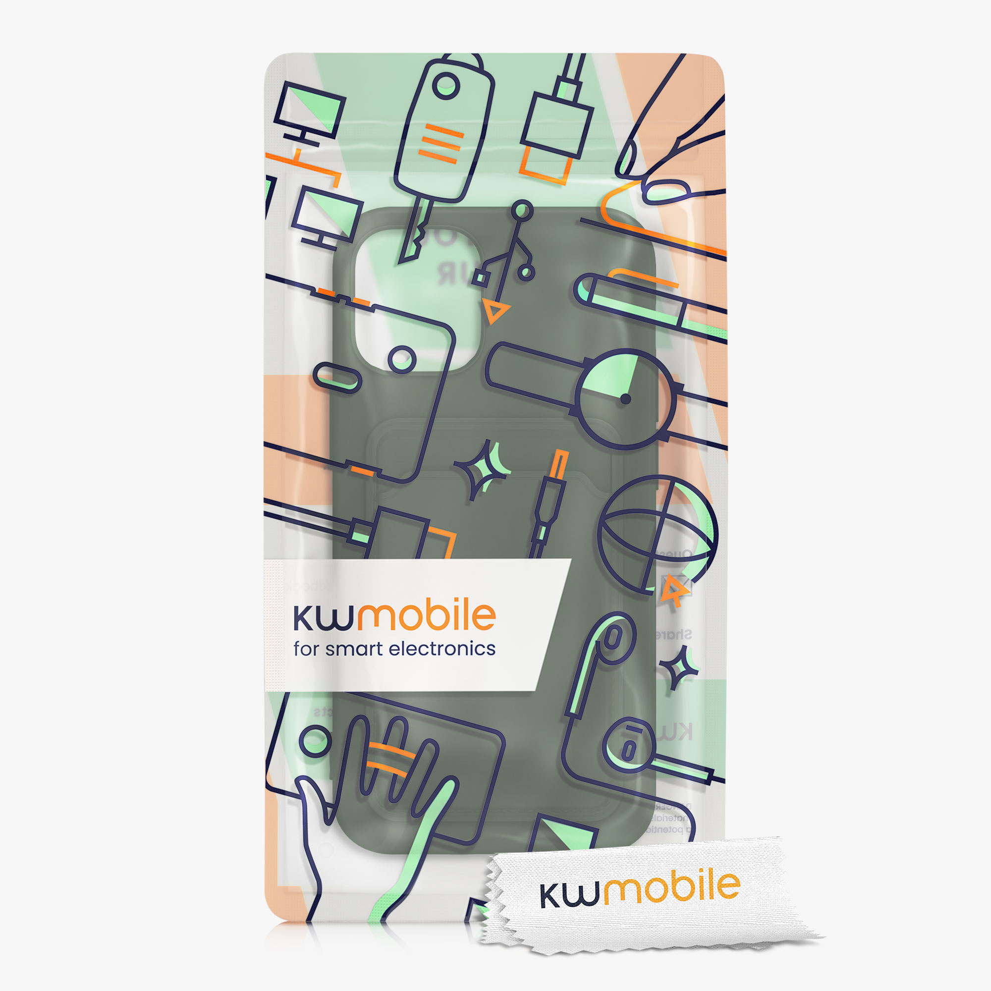 Kryt s přihrádkou kwmobile pro iPhone 12 / iPhone 12 Pro - tmavě zelená