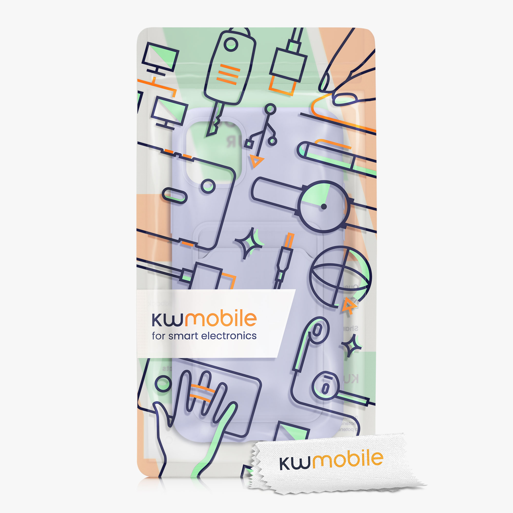 Kryt na mobil kwmobile iPhone 11 - karta, levandulová