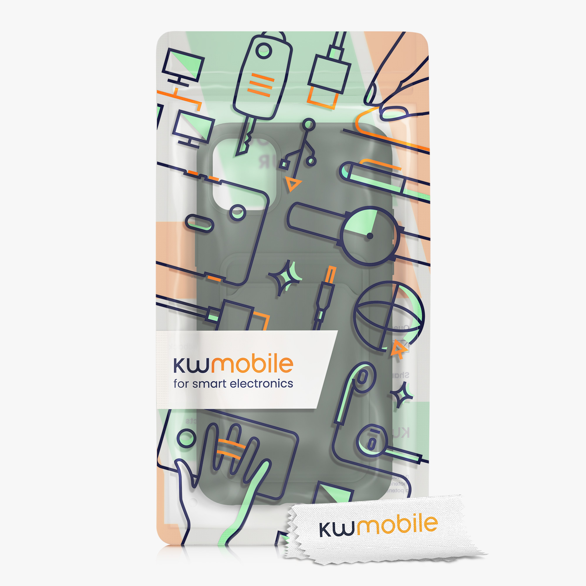 Kryt na mobil kwmobile iPhone 11 - karta, tmavě zelená