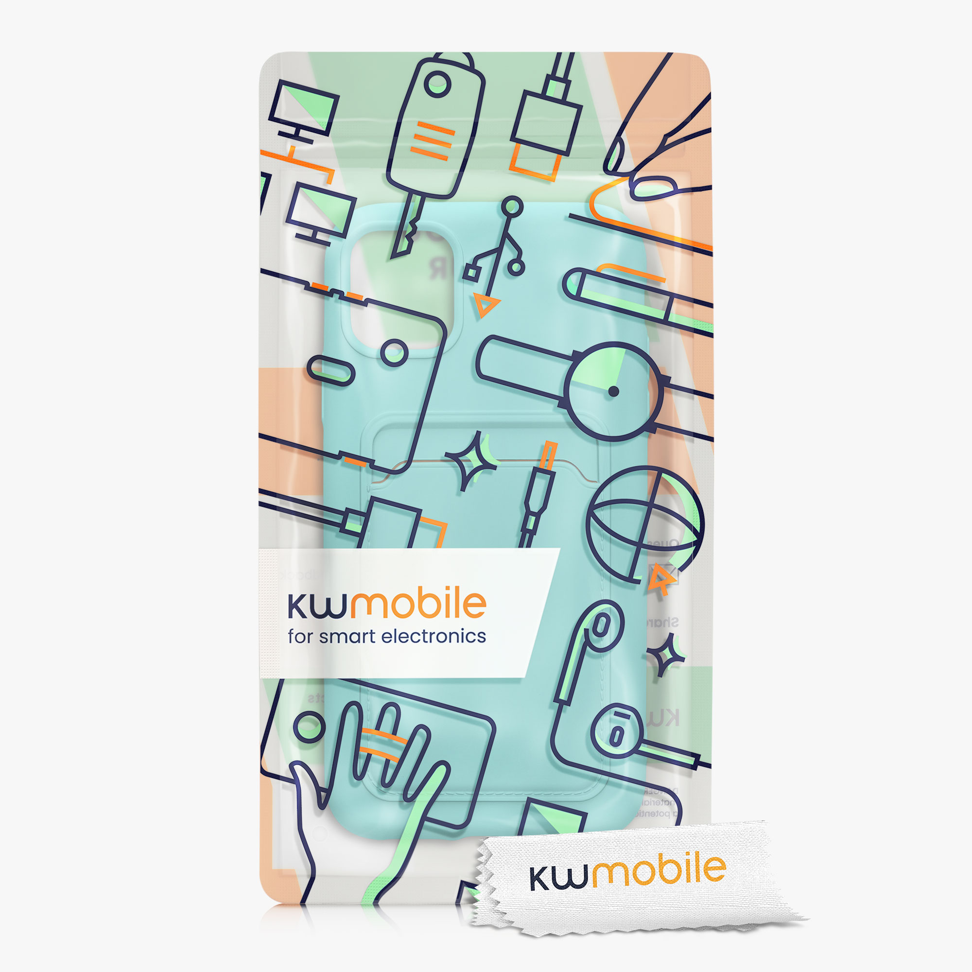 Kryt na mobil kwmobile iPhone 11 - karta, Mint