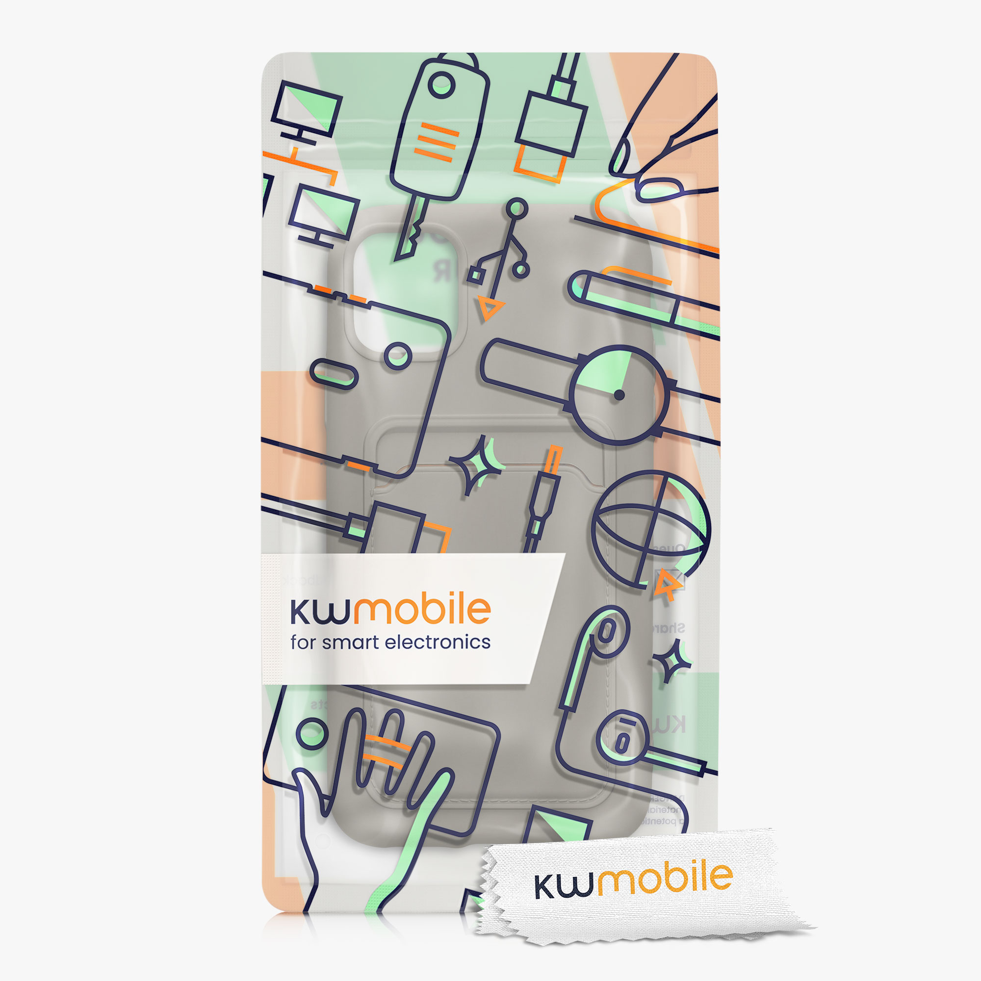 Kryt na mobil kwmobile iPhone 11 - karta, matná světle šedá