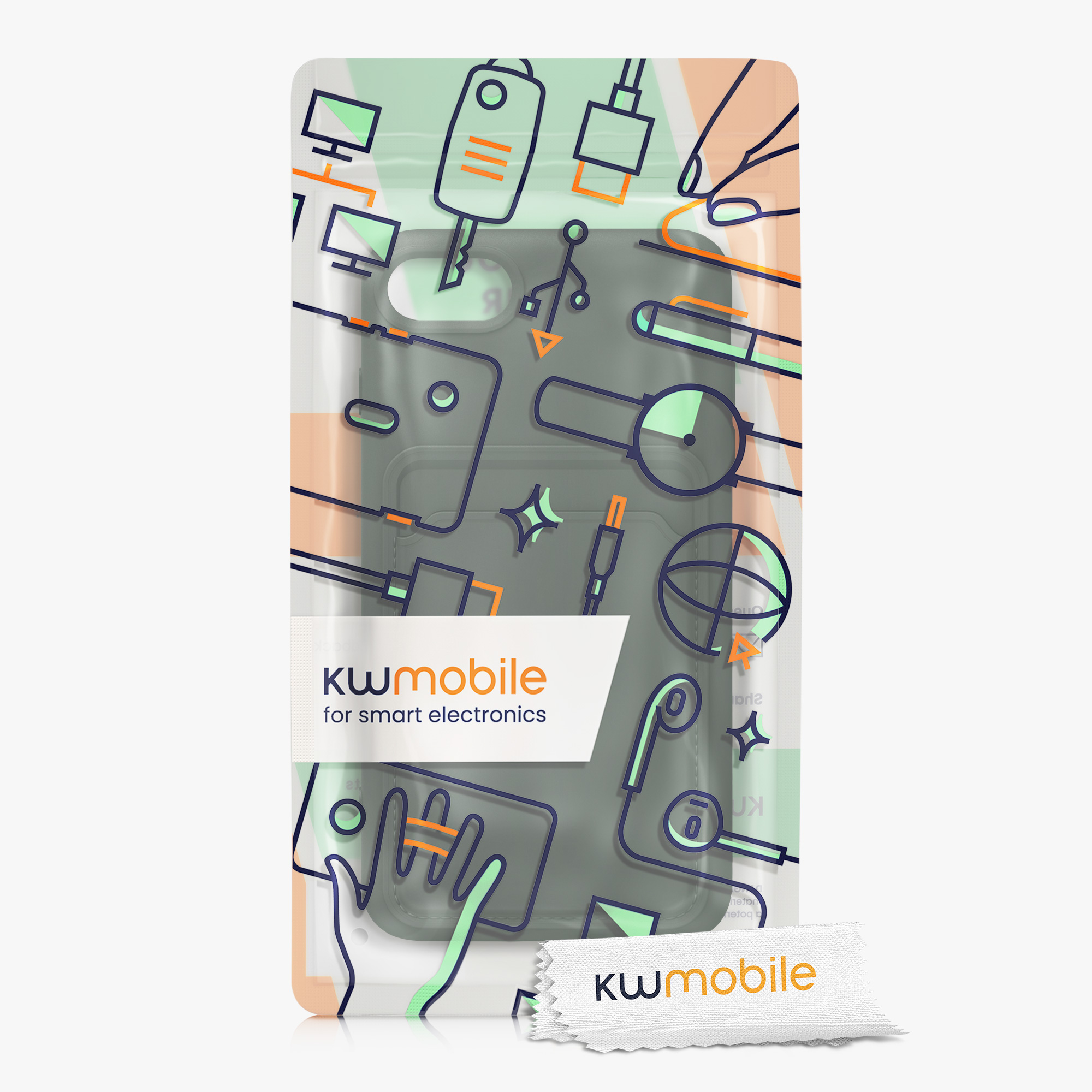 Kryt s držákem karty kwmobile pro iPhone SE 2022/2020/8/7 - zelená