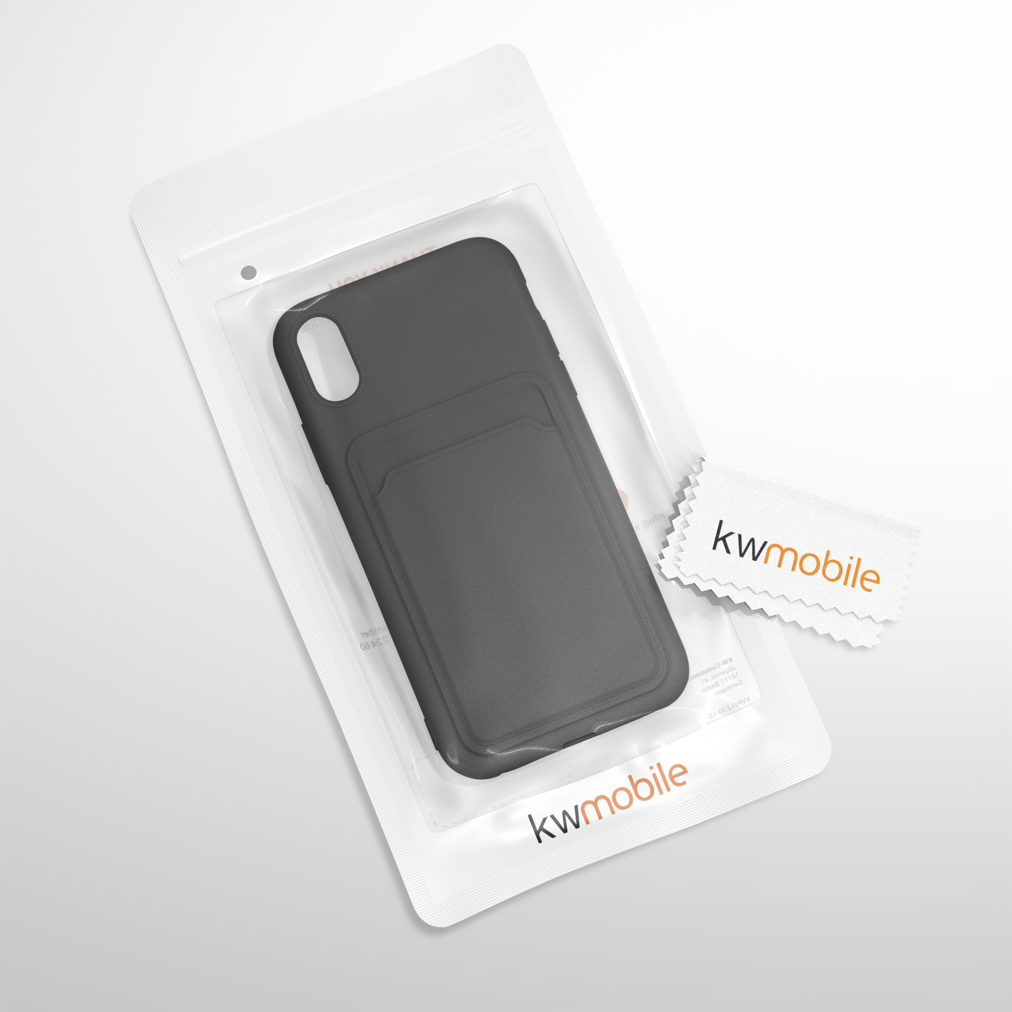 Kryt na mobil s držákem karty kwmobile pro Apple iPhone X - černá