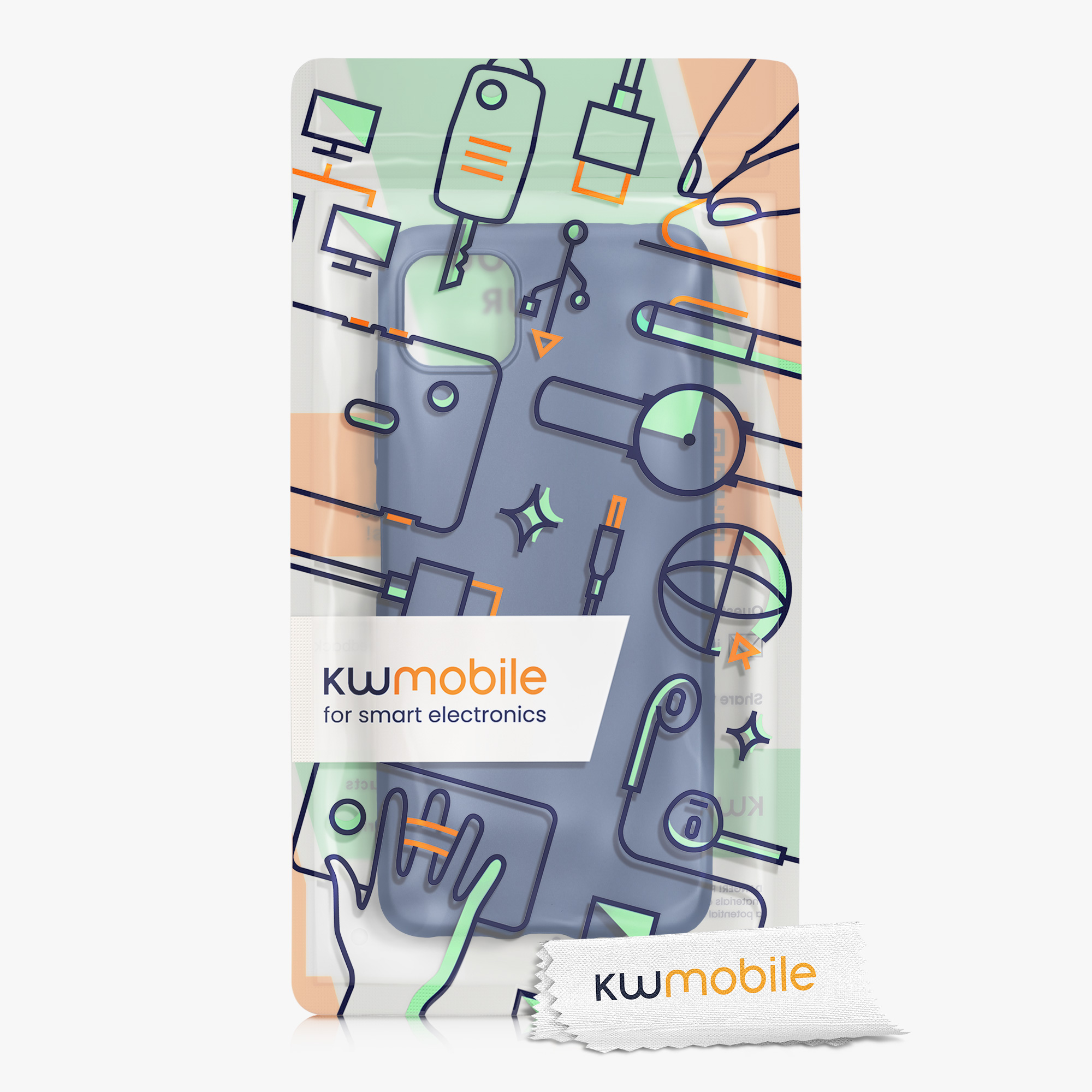 Kryt na mobil Samsung Galaxy A22 5G kwmobile TPU metalický Metalická modrá
