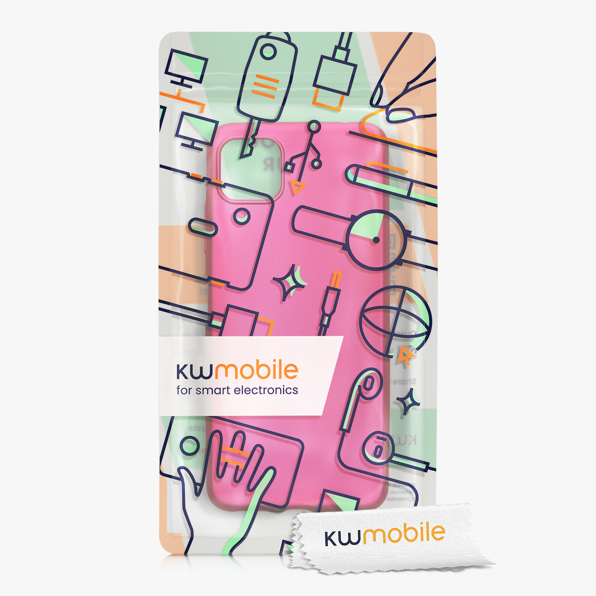 Kryt na mobil Samsung Galaxy A22 5G kwmobile TPU metalický Metalická růžová