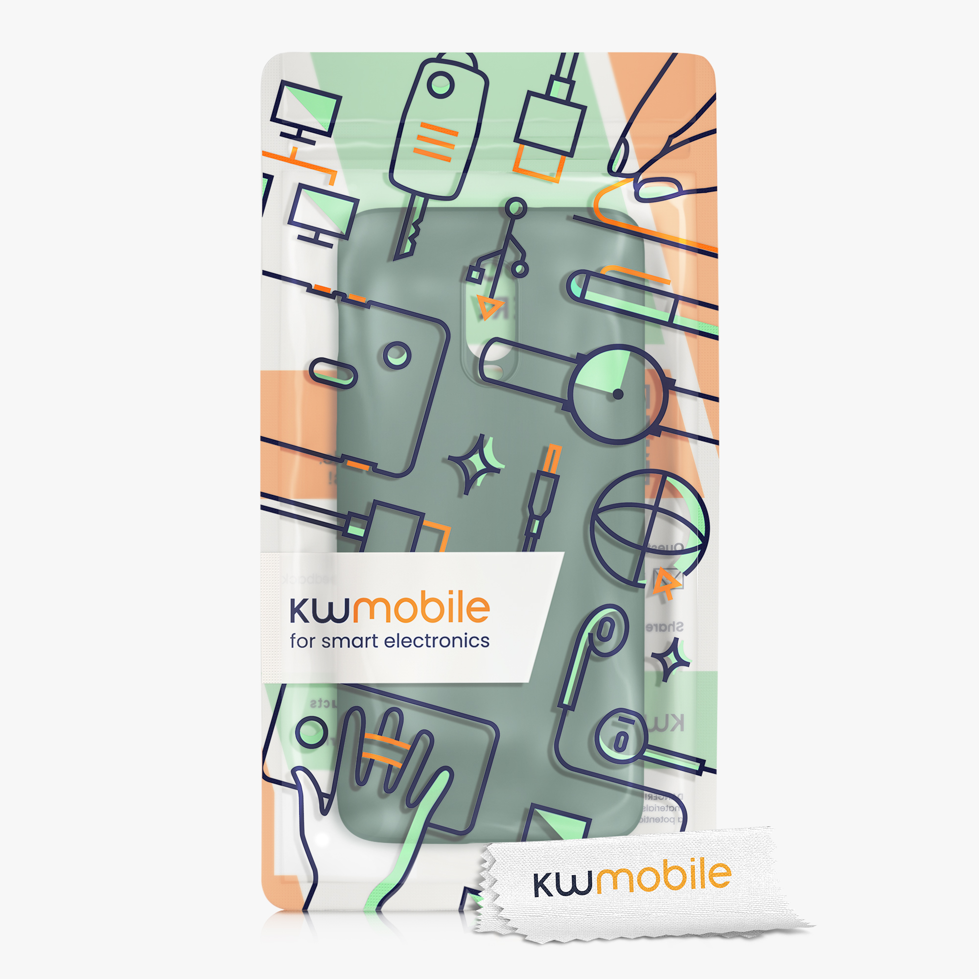 Kryt na mobil OnePlus 6T kwmobile TPU lesní zelená