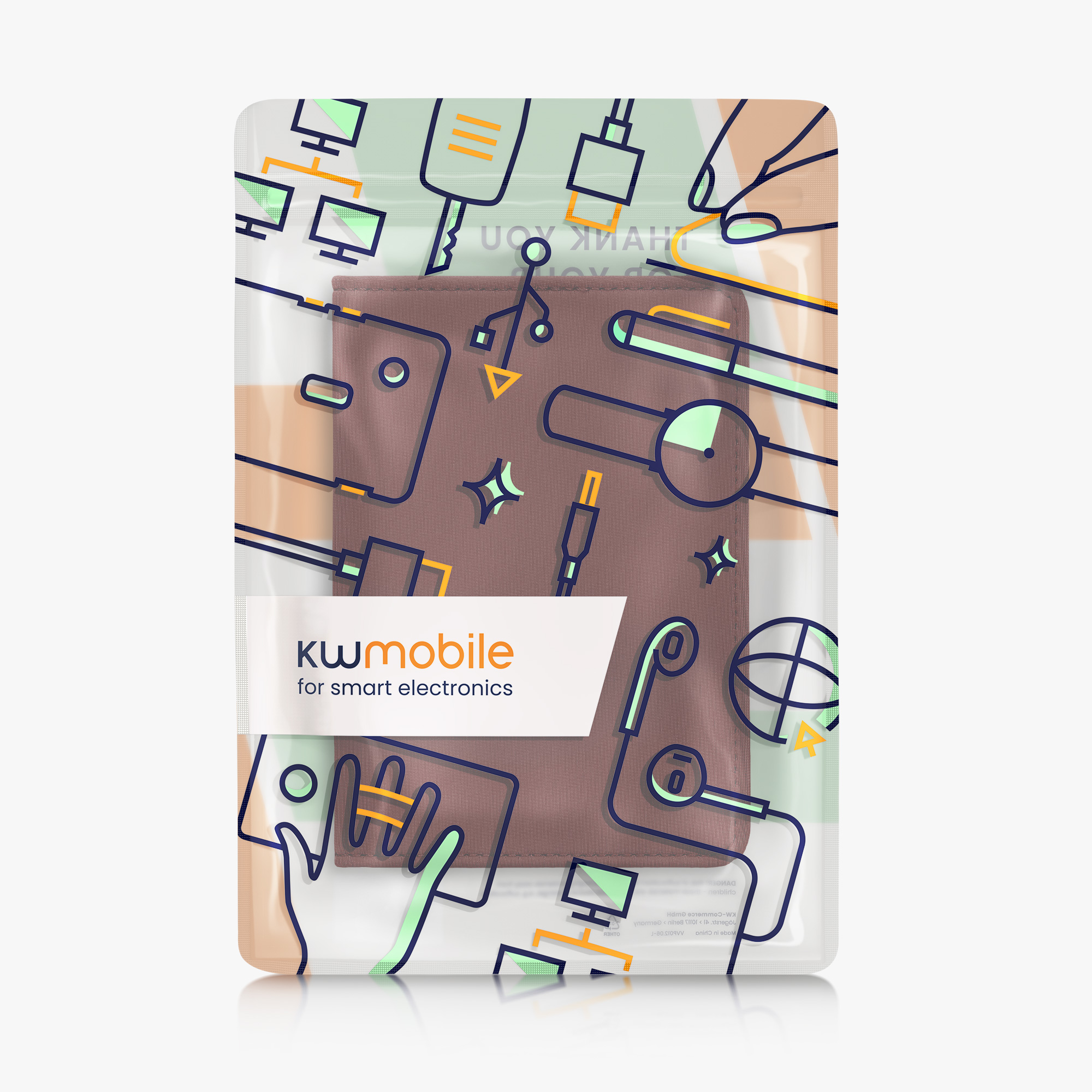 Obal na doklady od auta kwmobile 12 x 17,5 cm / 9,2 x 13 cm neopren - bobulová