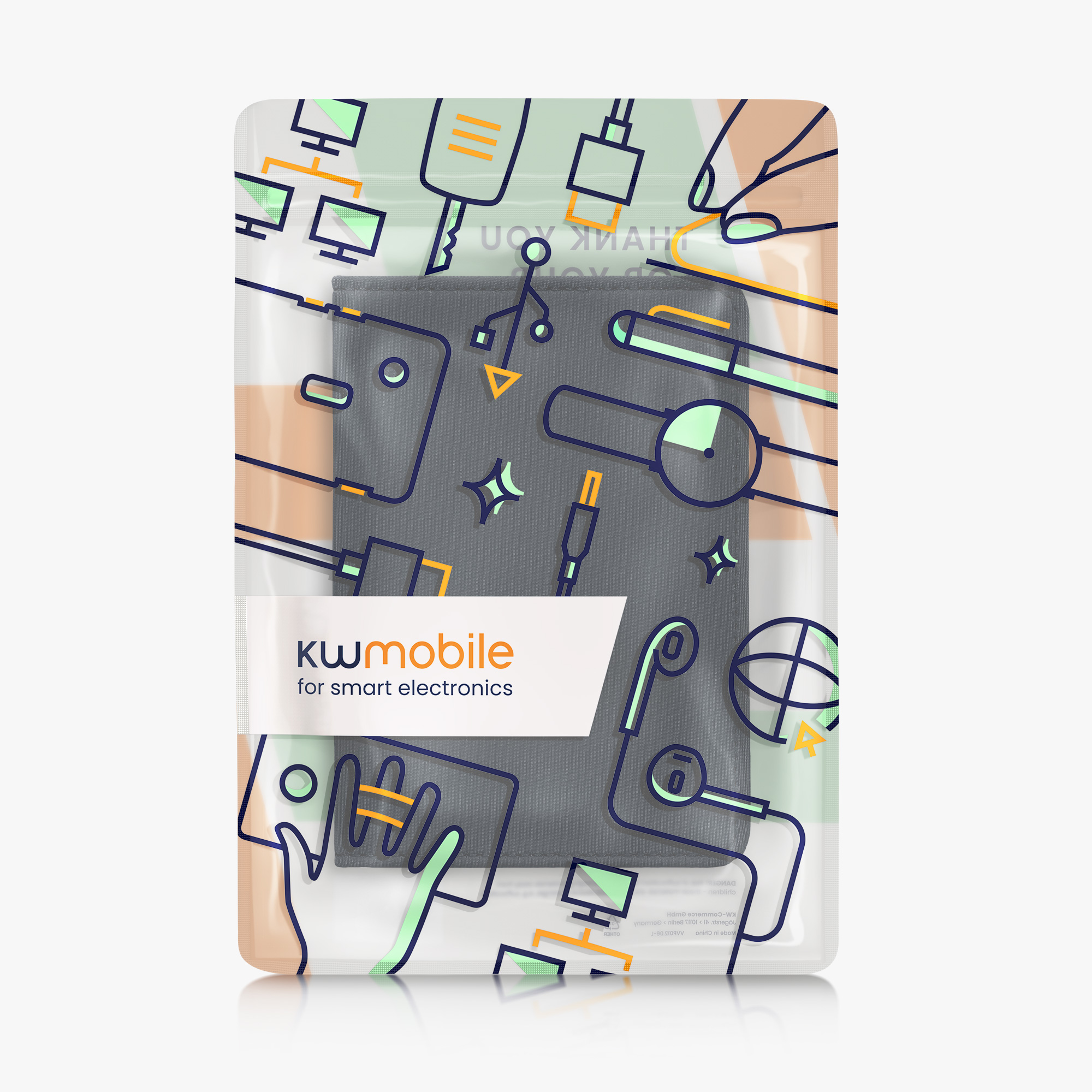 Obal na doklady od auta kwmobile neopren - 12 × 17,5 cm otevřené / 9,2 × 13 cm složené - tmavě modrá