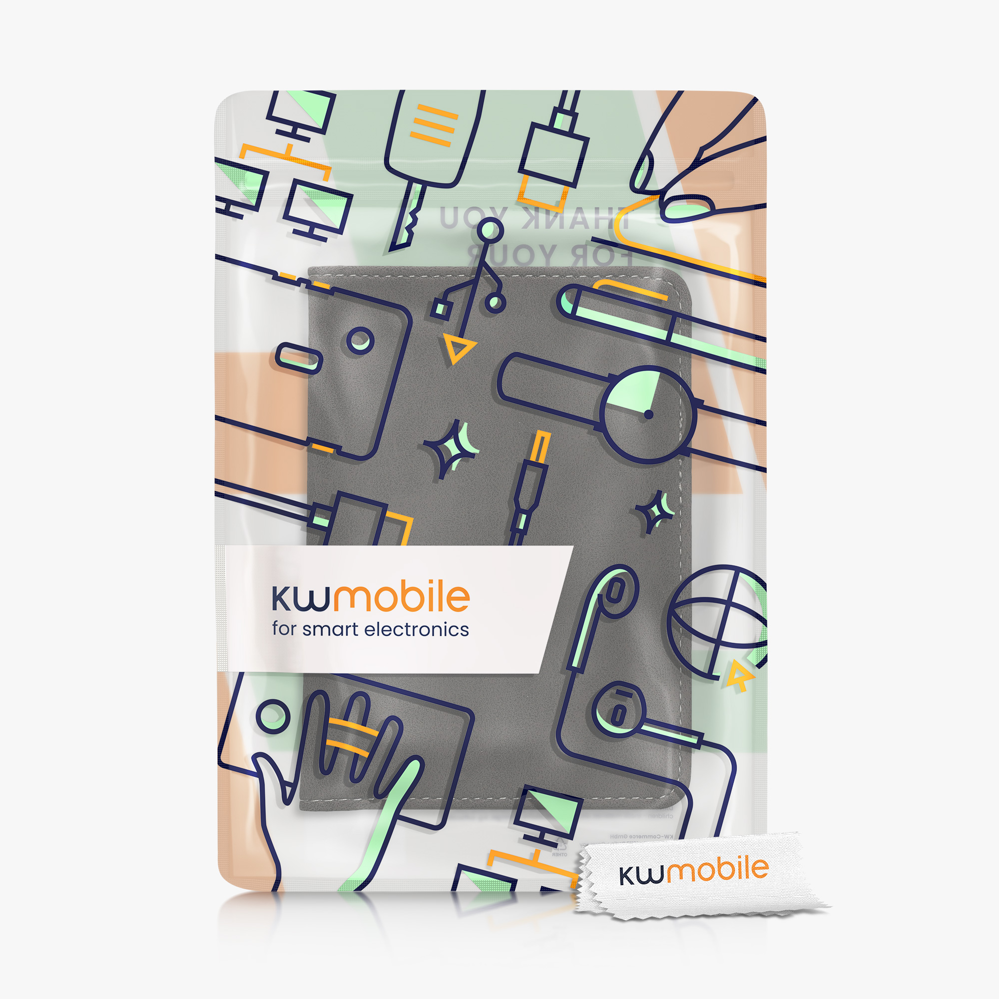 Obal na doklady od auta kwmobile 12 x 17,5 cm / 9,2 x 13 cm syntetický semiš - černá