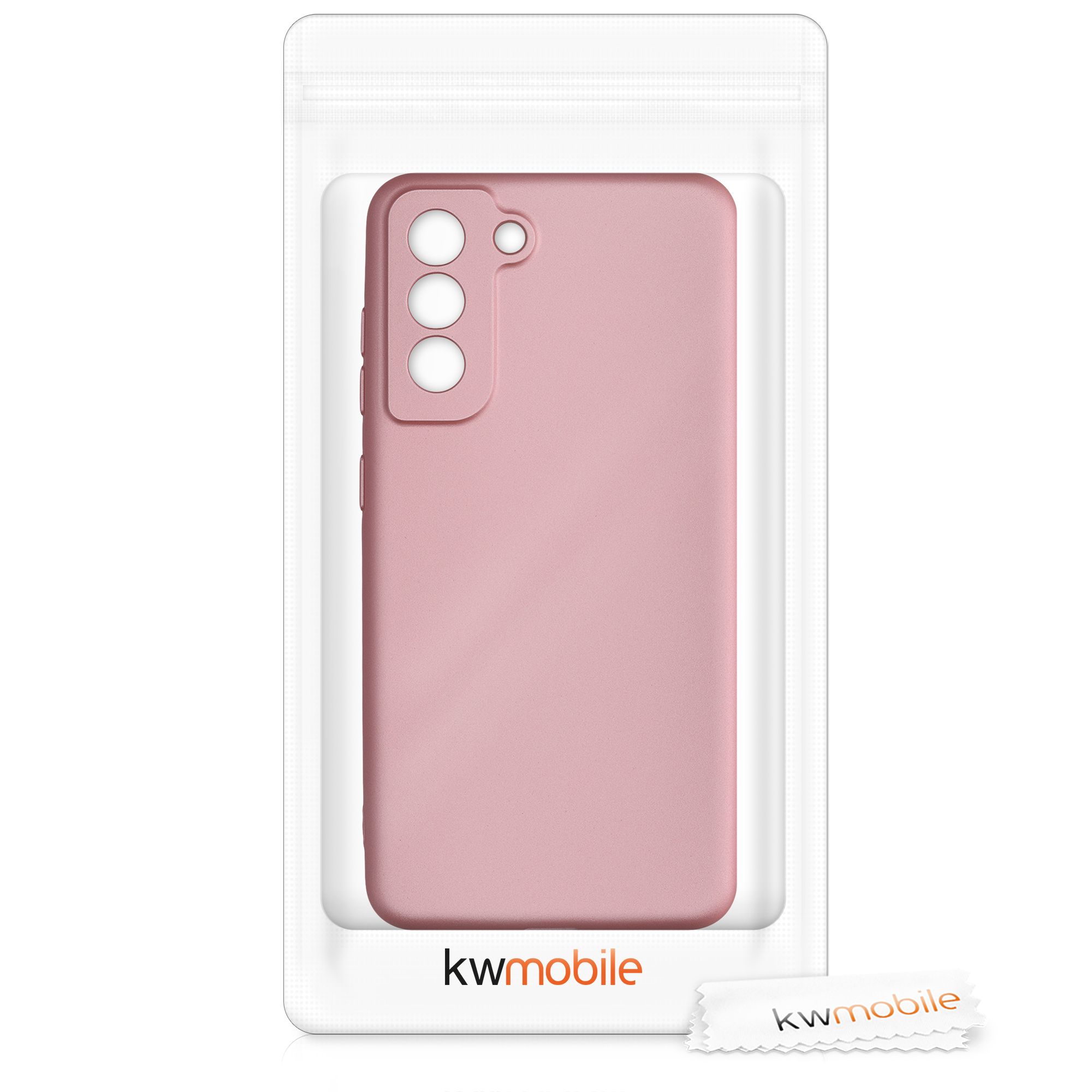 Kryt na mobil Galaxy S21 Fan Edition kwmobile metalická růžově zlatá