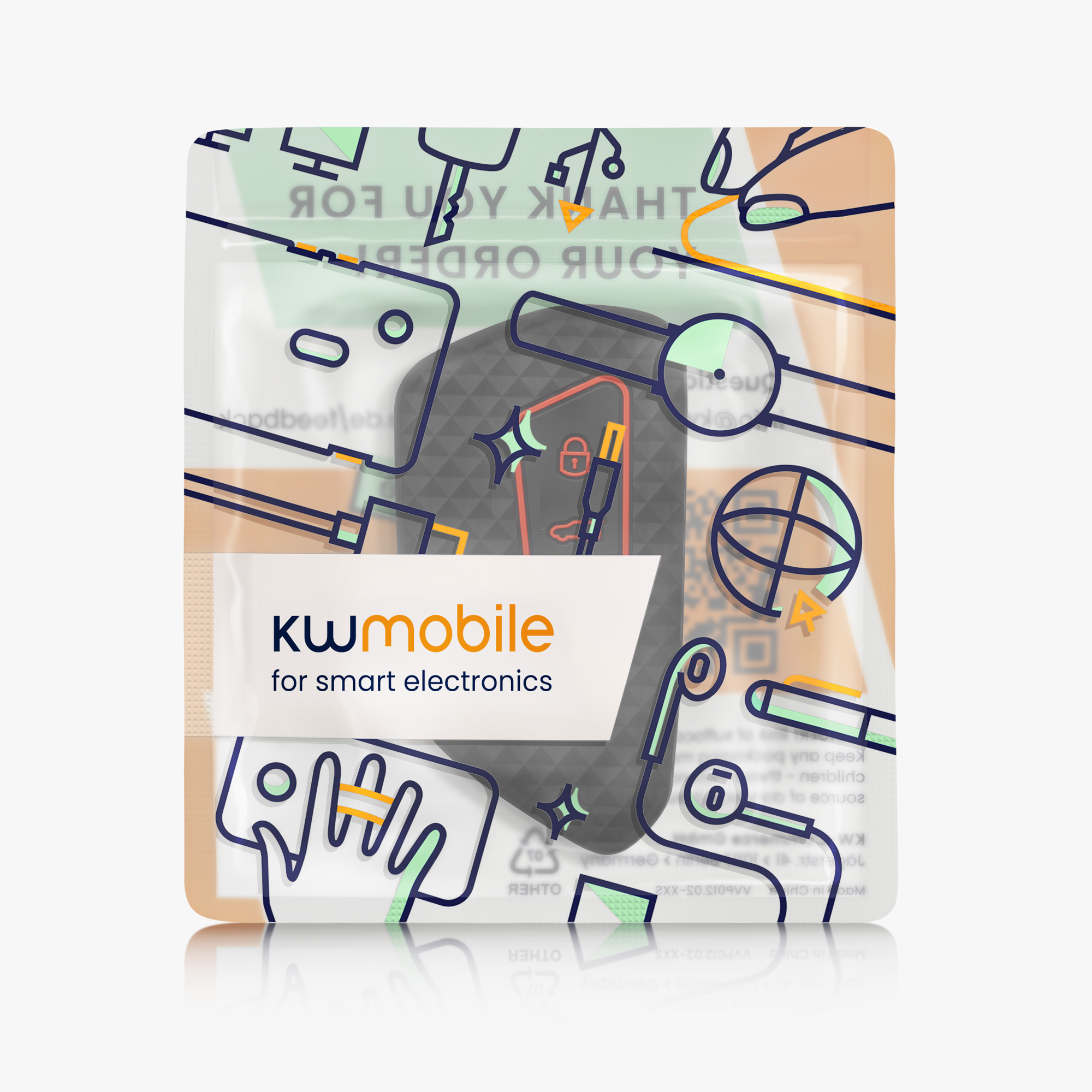 Pouzdro na klíč od auta kwmobile pro VW Golf 8, ID.3/ID.4/ID.5/ID.7, Seat/Škoda/Cupra - černá / červená