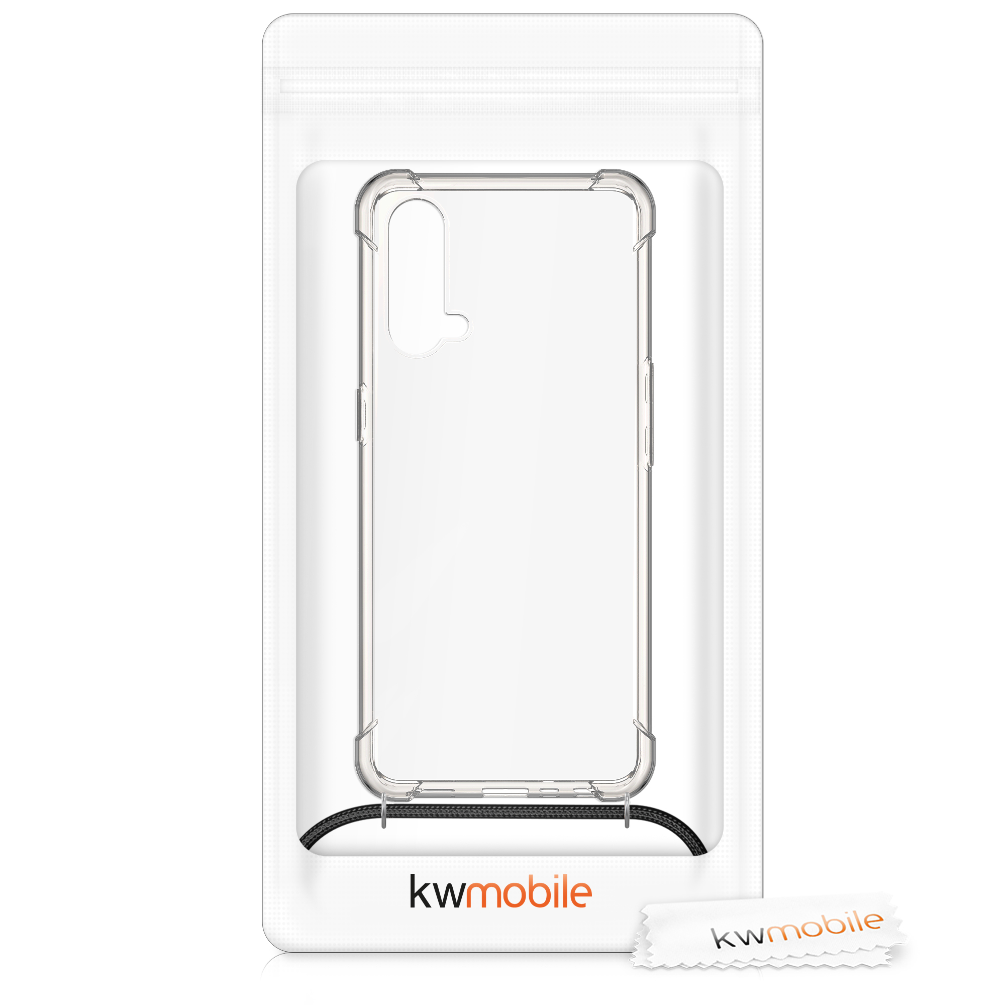 Crossbody kryt kwmobile pro OnePlus Nord CE 5G, černá / transparentní