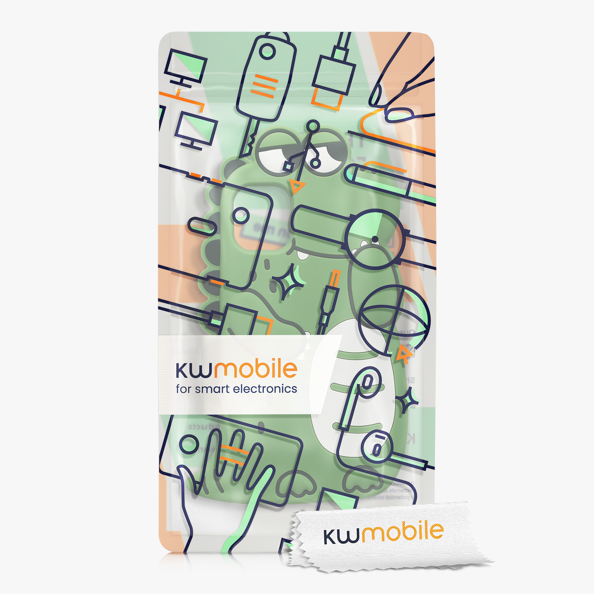 Kryt na mobil kwmobile iPhone 11 - černo-bílo-zelená
