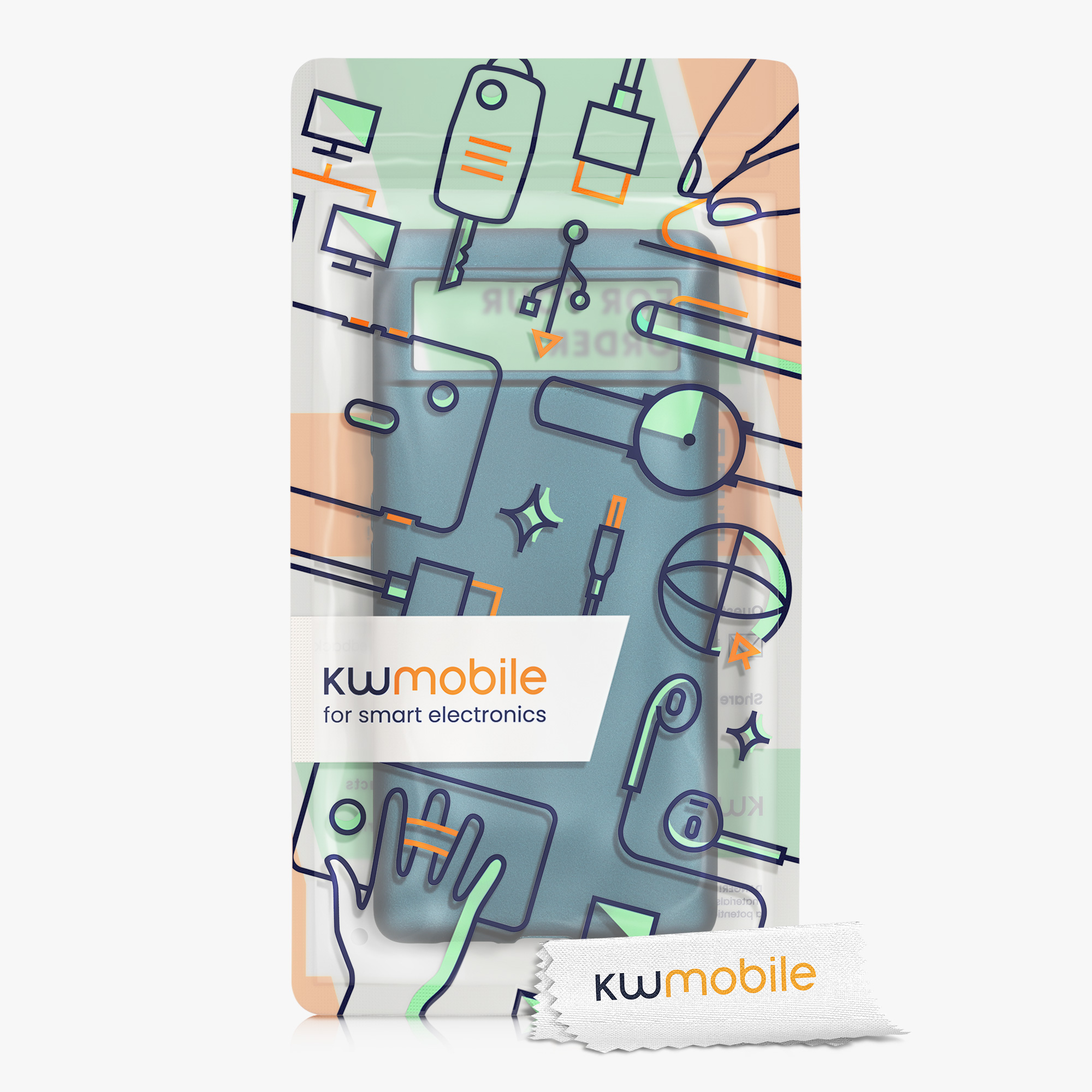 Metalický kryt kwmobile pro Google Pixel 6 - metalická modrá