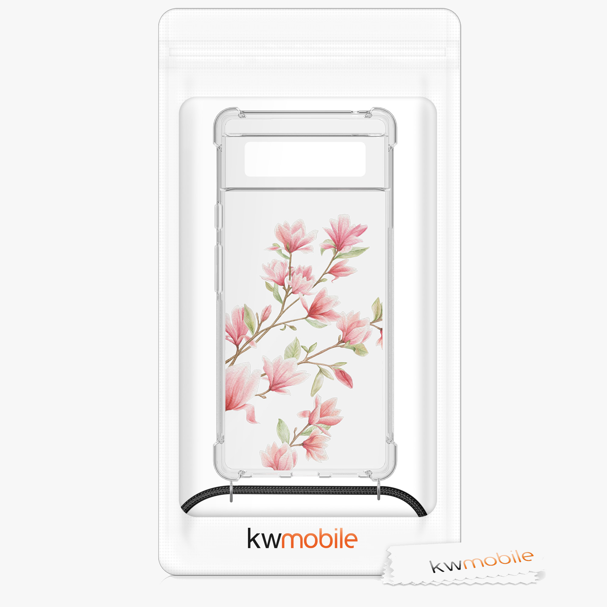 Crossbody kryt kwmobile pro Google Pixel 6 - magnólie růžová / bílá / transparentní