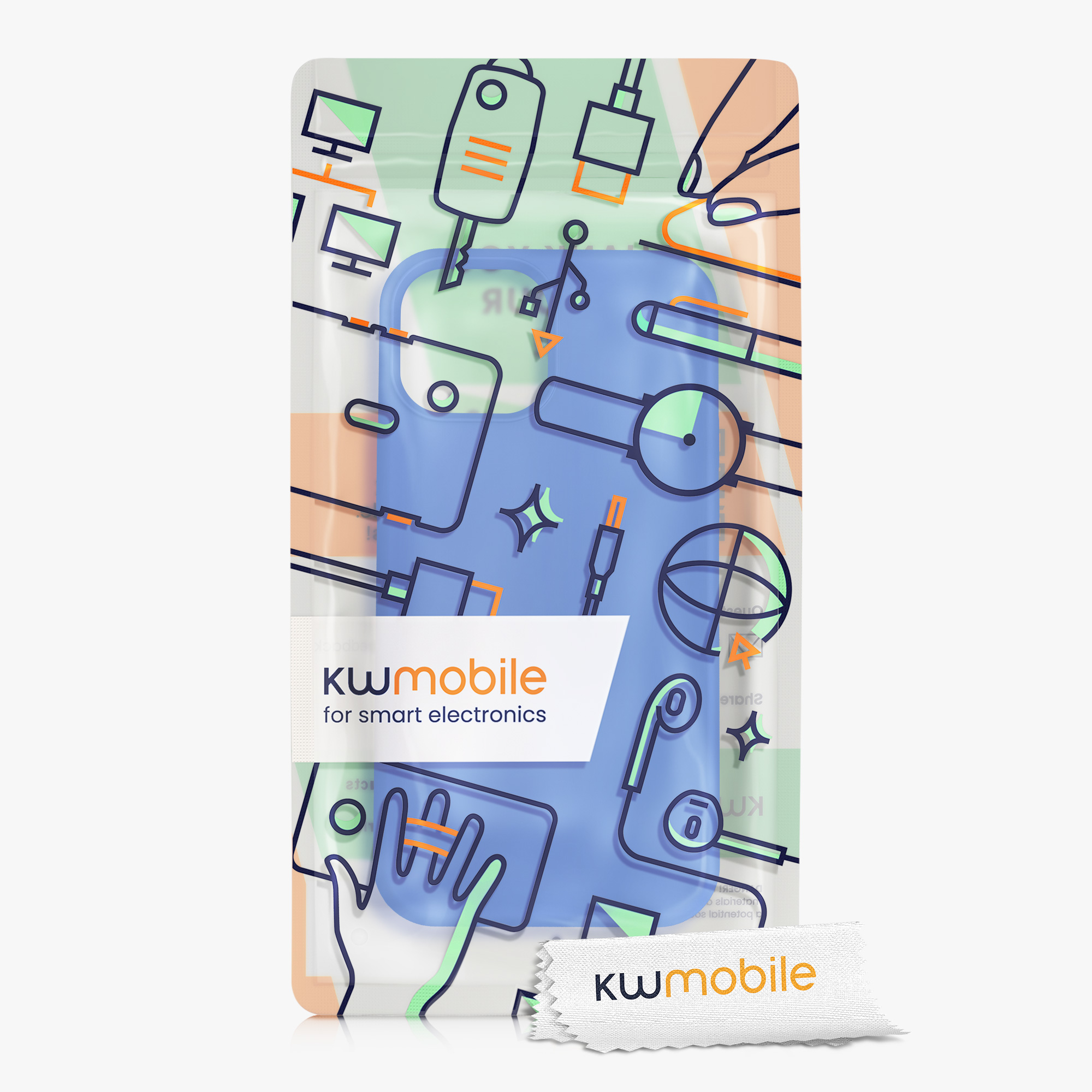 Kryt kwmobile soft-touch iPhone 13 mini modrá