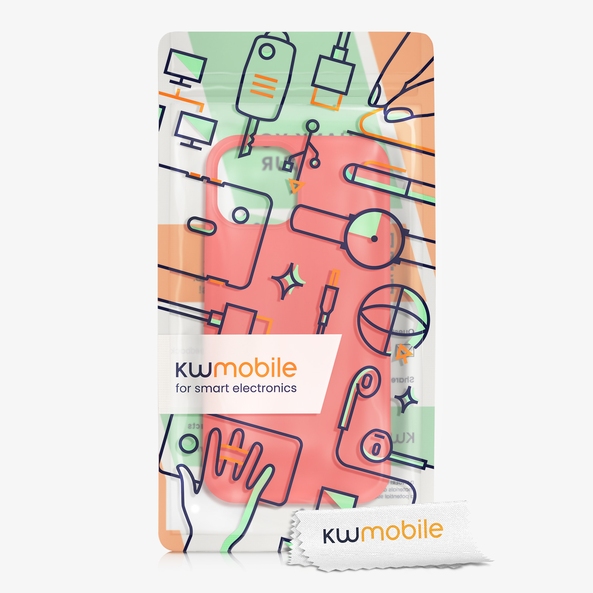 Kryt kwmobile soft-touch iPhone 13 mini Vivid Coral
