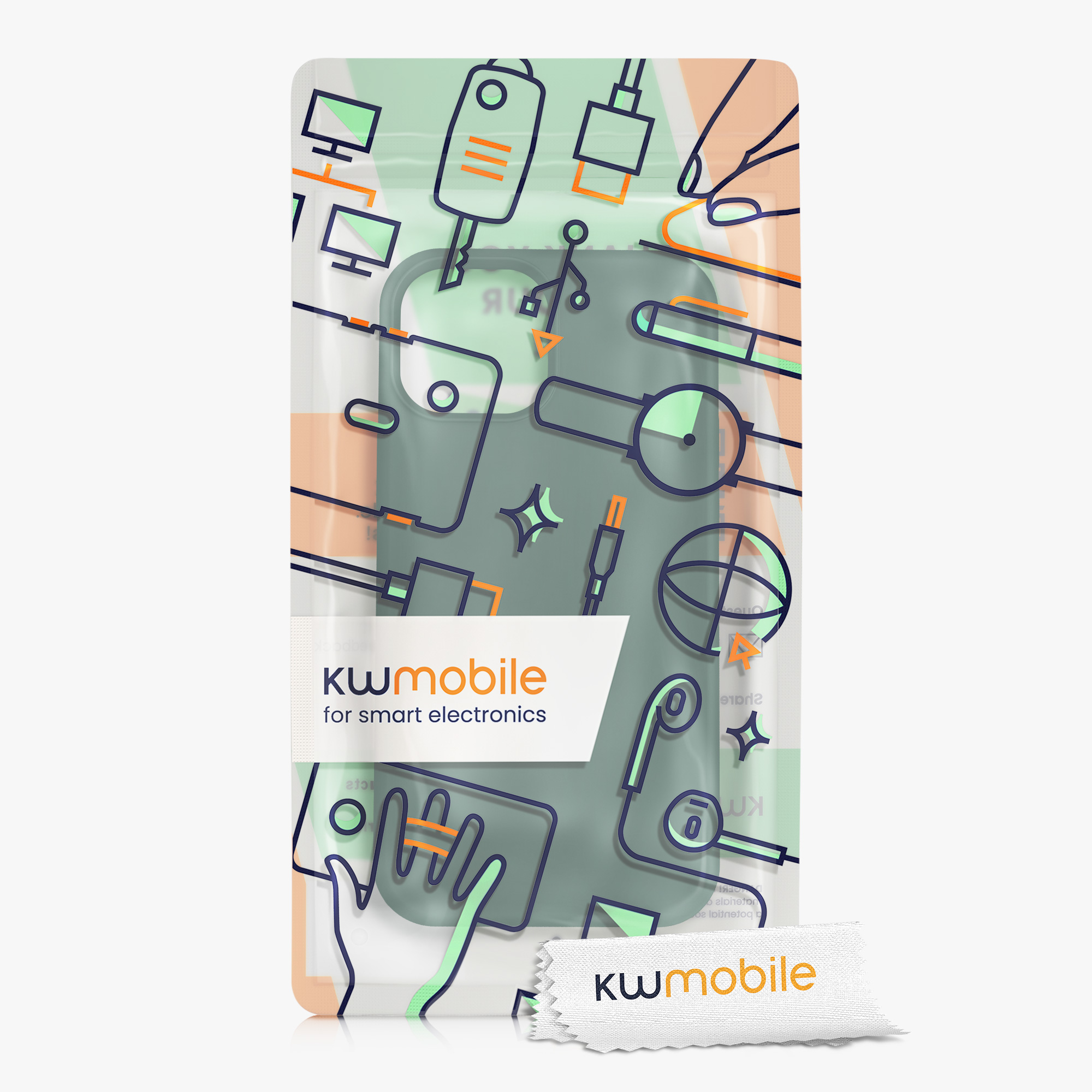 Kryt kwmobile soft-touch iPhone 13 mini mechově zelená