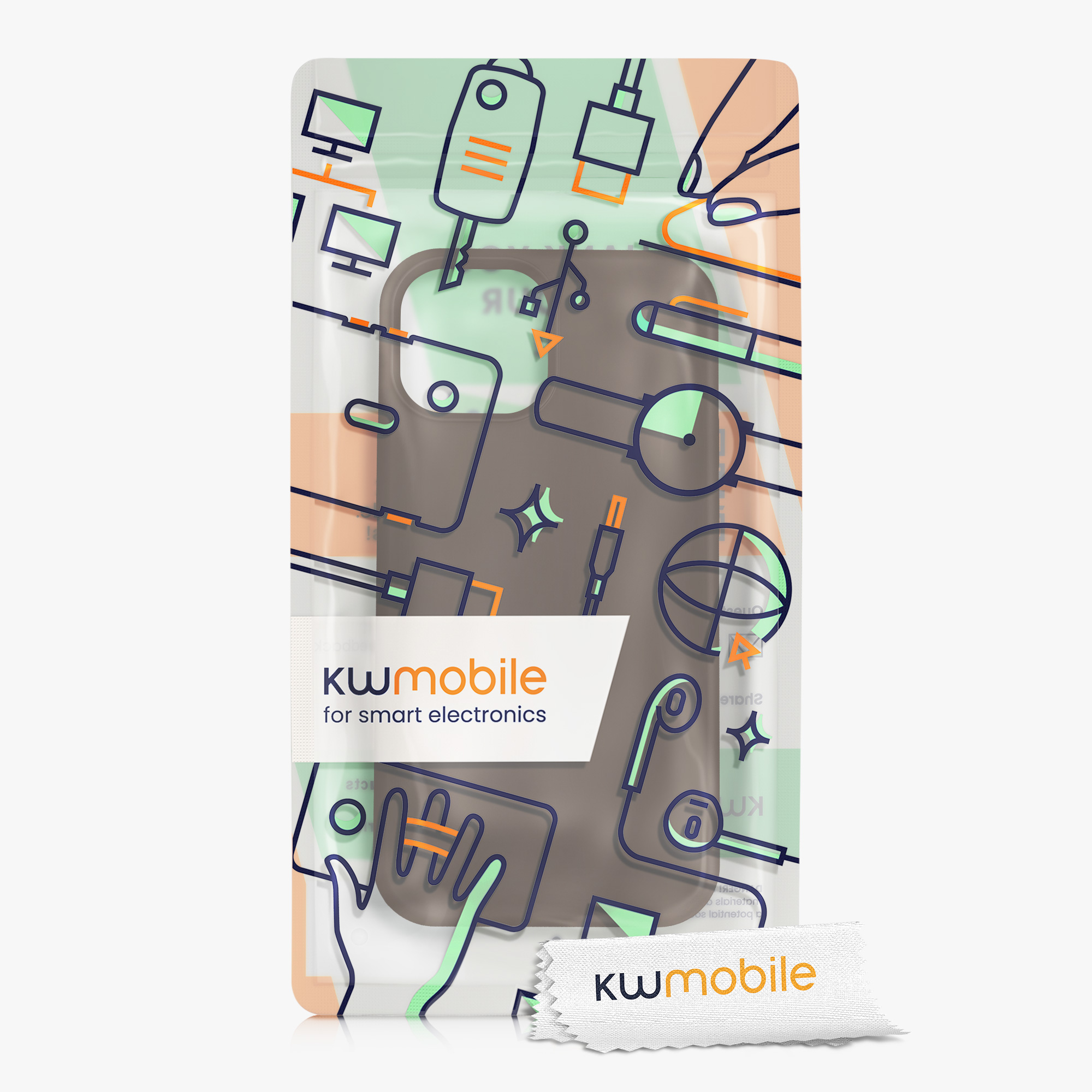 Kryt kwmobile soft-touch iPhone 13 mini čokoládová