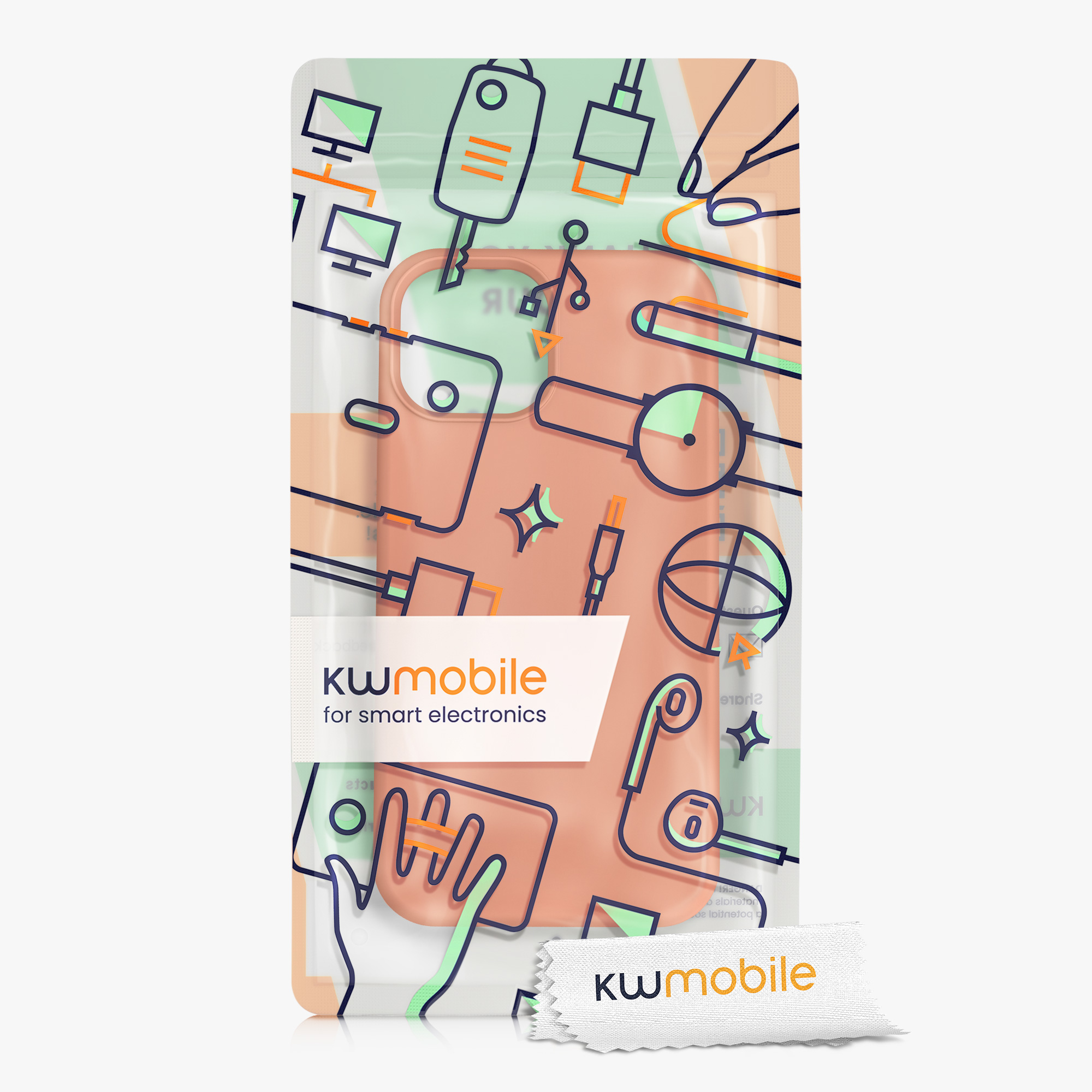 Kryt kwmobile soft-touch iPhone 13 mini Warm Apricot