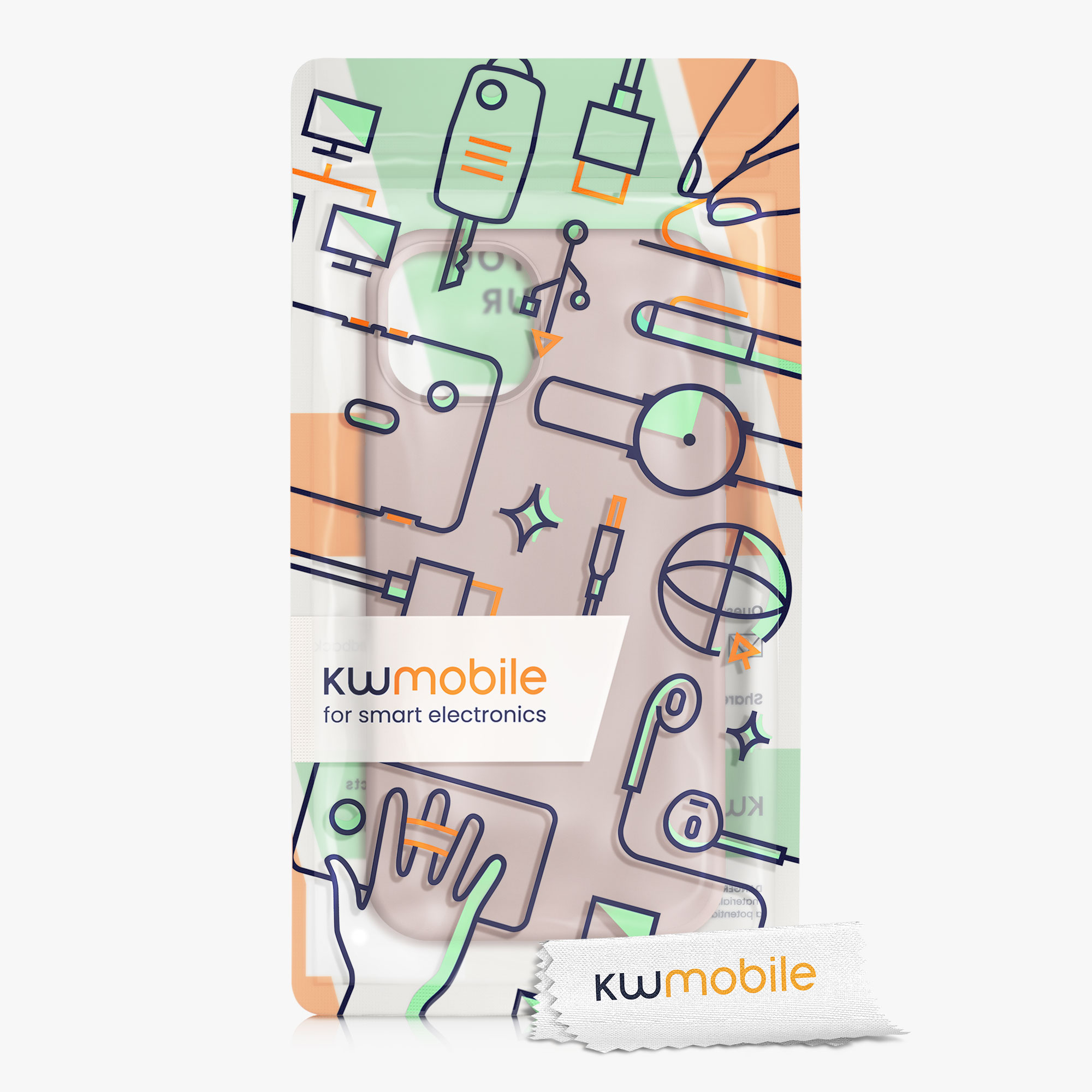 Silikonový kryt kwmobile pro iPhone 13 - pudrově růžová
