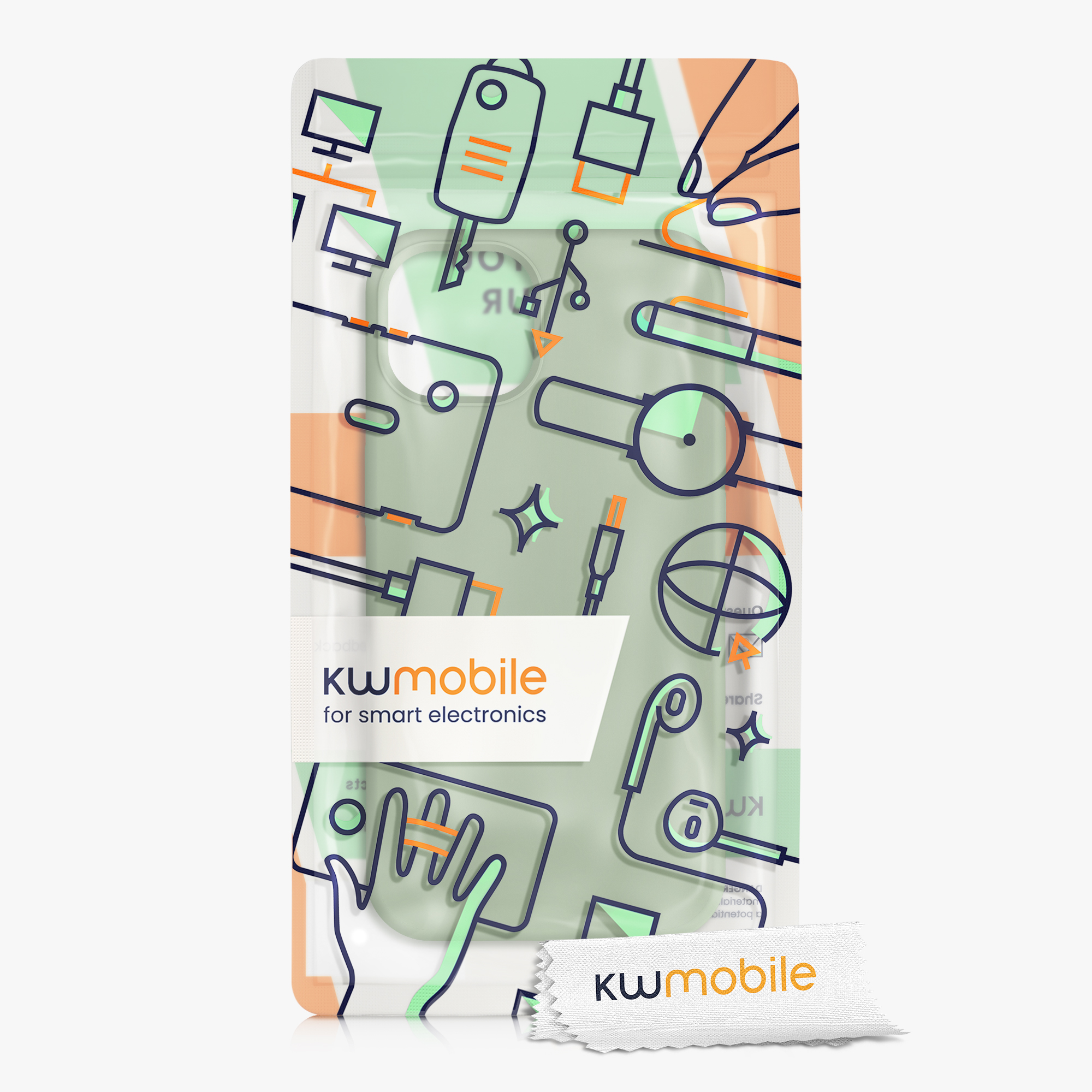 Silikonový kryt kwmobile pro iPhone 13 - šedozelená