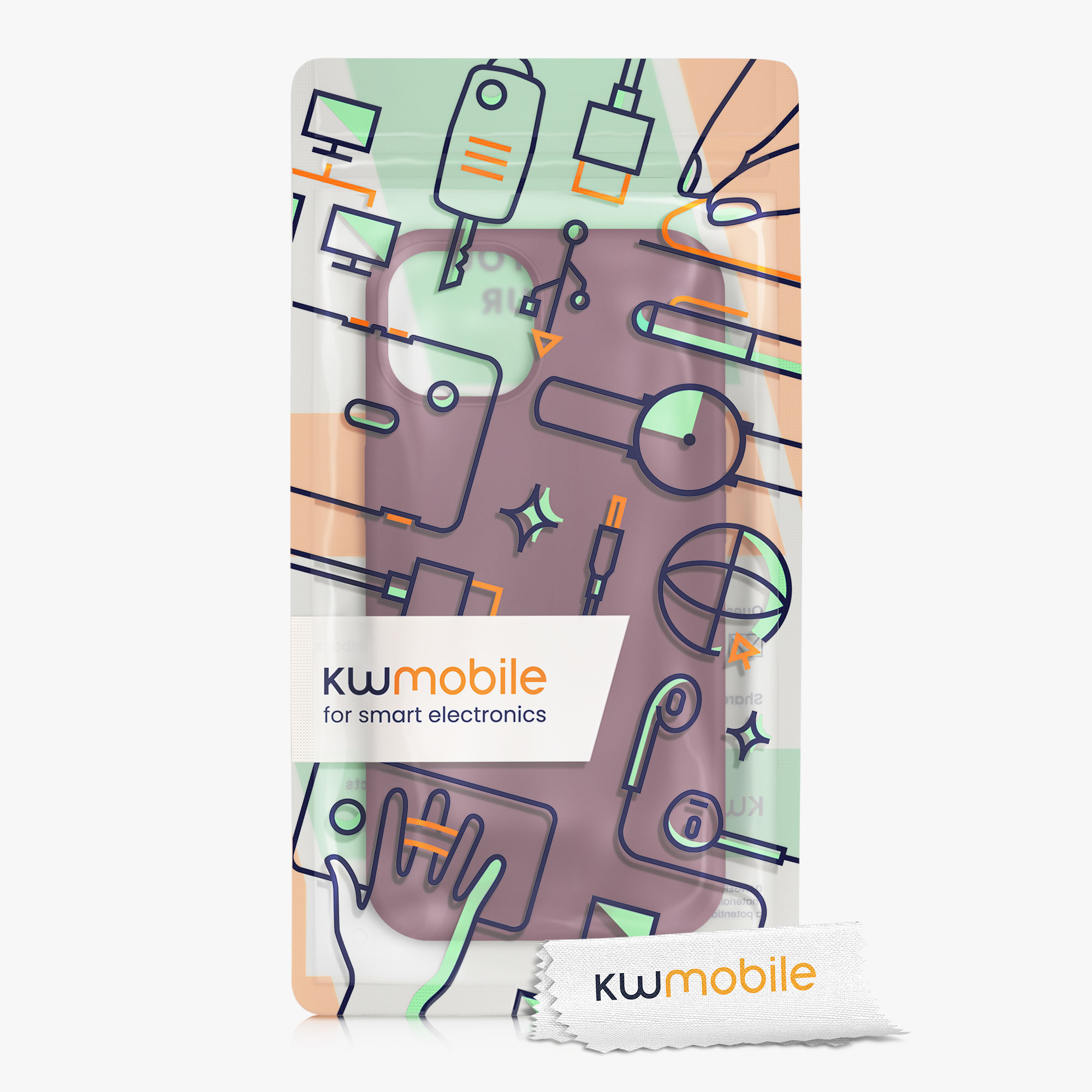 Kryt kwmobile soft-touch iPhone 13 červenohnědá
