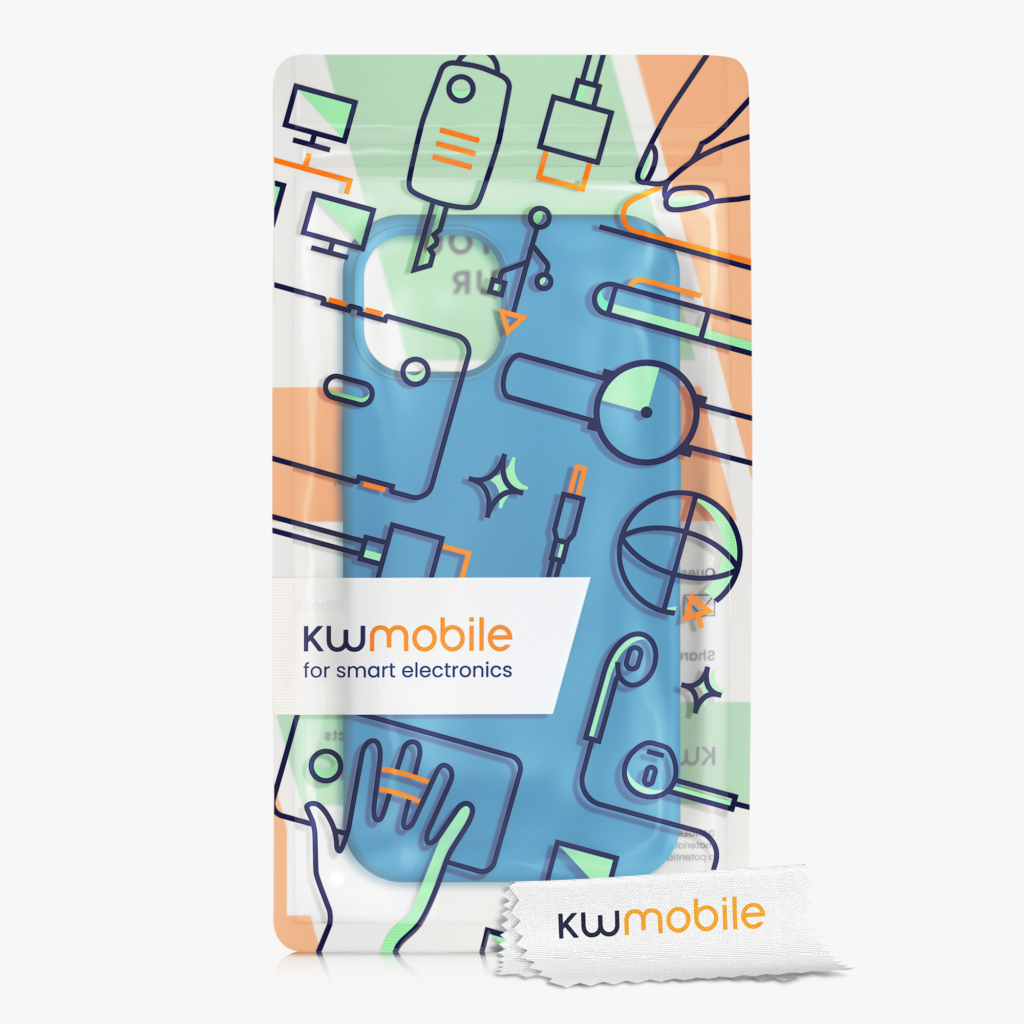 Silikonový kryt kwmobile pro iPhone 13 - modrý útes