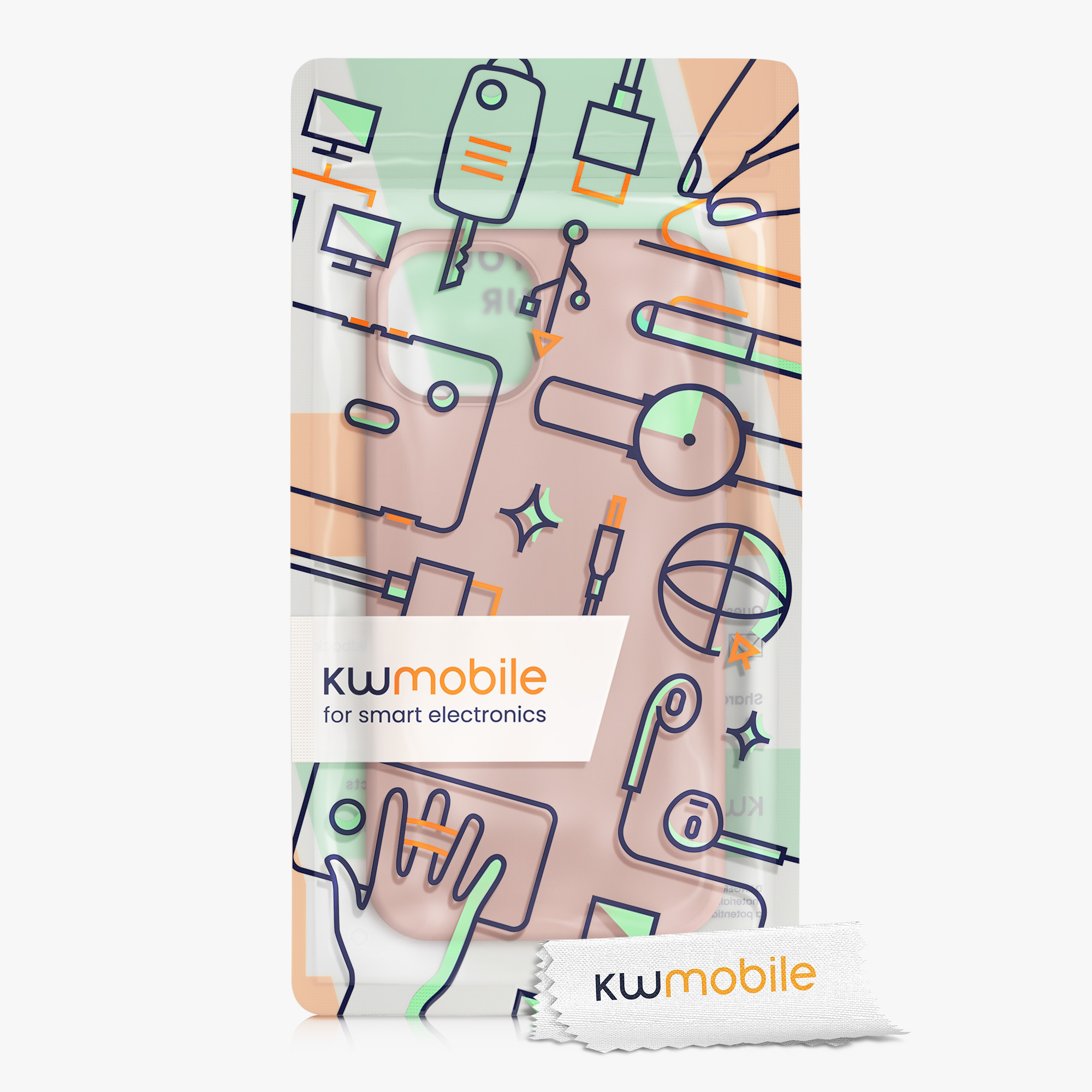 Silikonový kryt kwmobile pro iPhone 13 - oranžová hlína