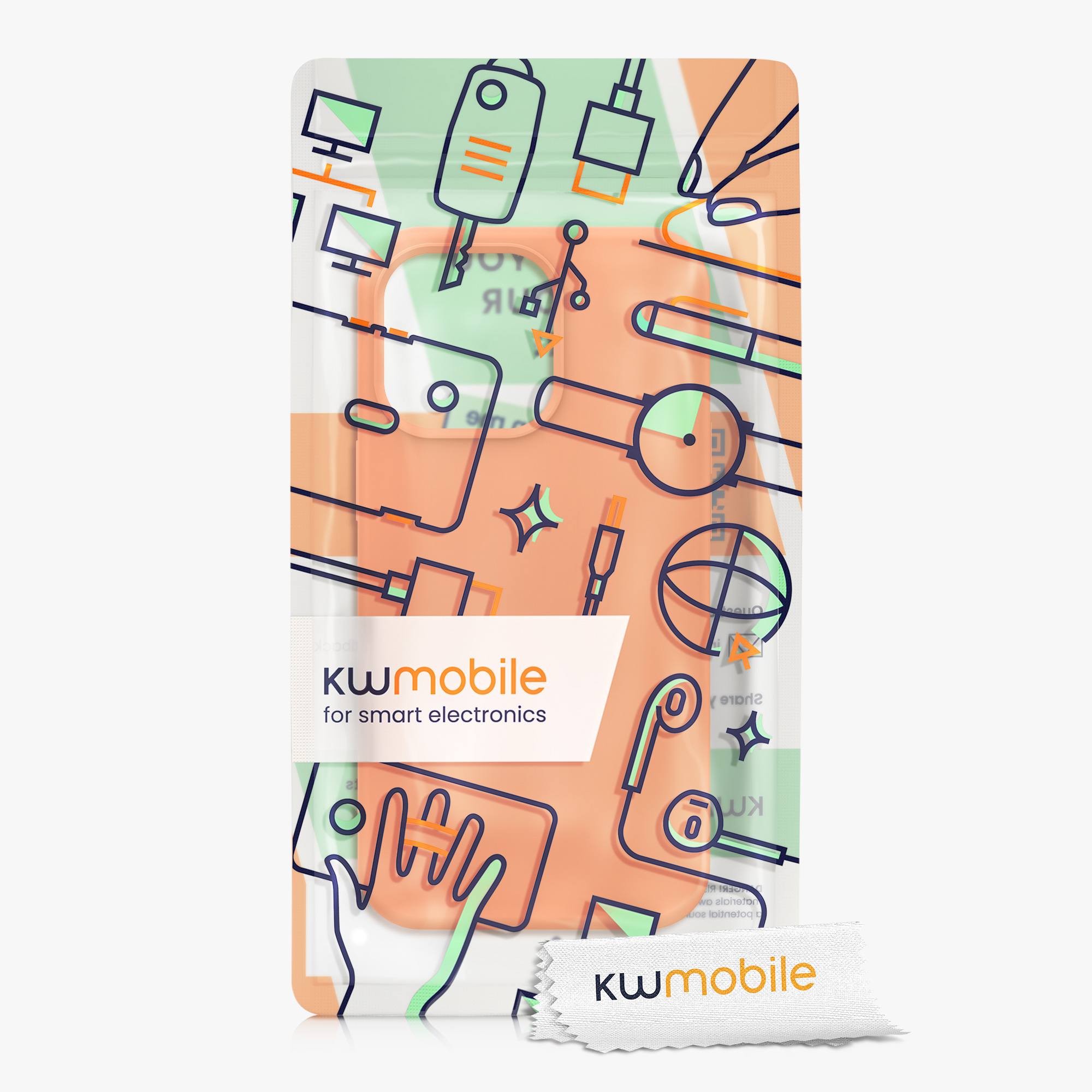 Kryt kwmobile soft-touch iPhone 13 Pro oranžová