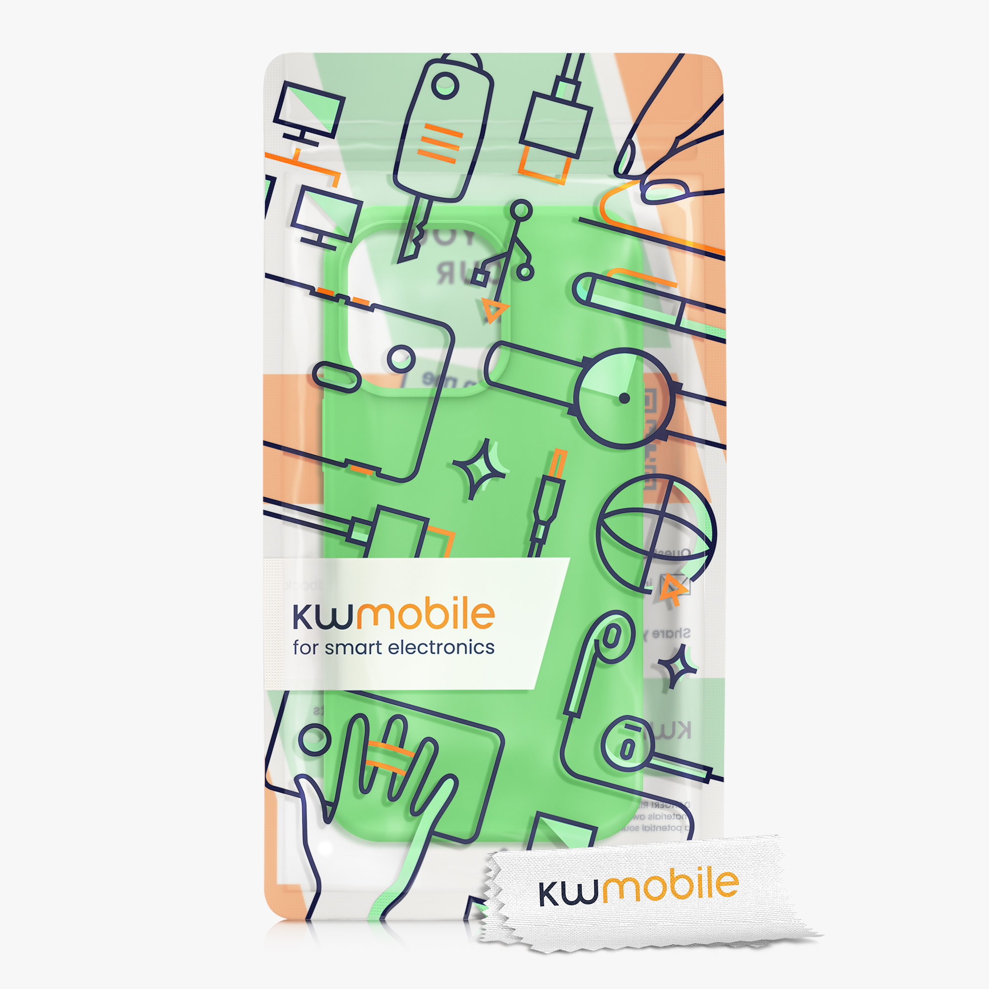 Kryt kwmobile soft-touch iPhone 13 Pro limetkově zelená