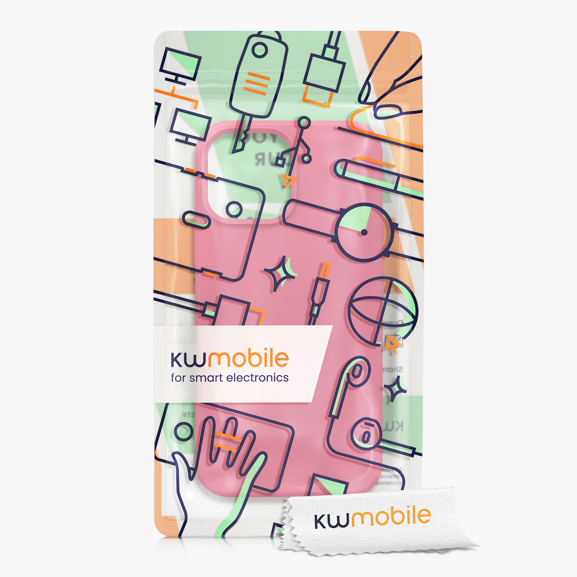 Kryt kwmobile soft-touch iPhone 13 Pro Max růžová