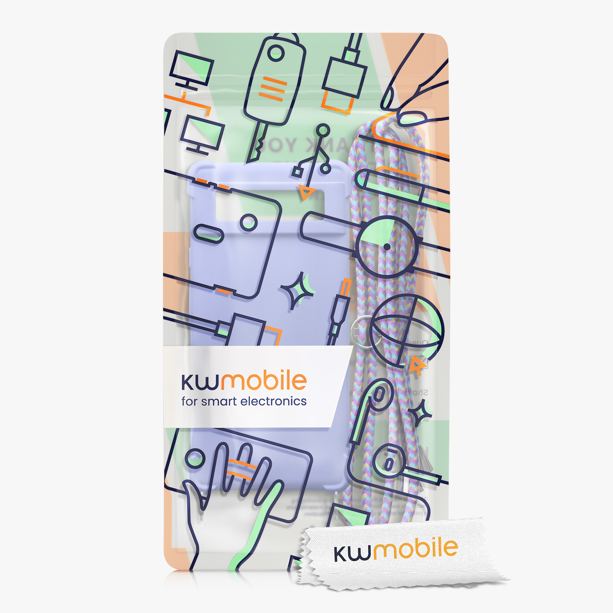 Crossbody kryt kwmobile pro Google Pixel 6 - levandulová