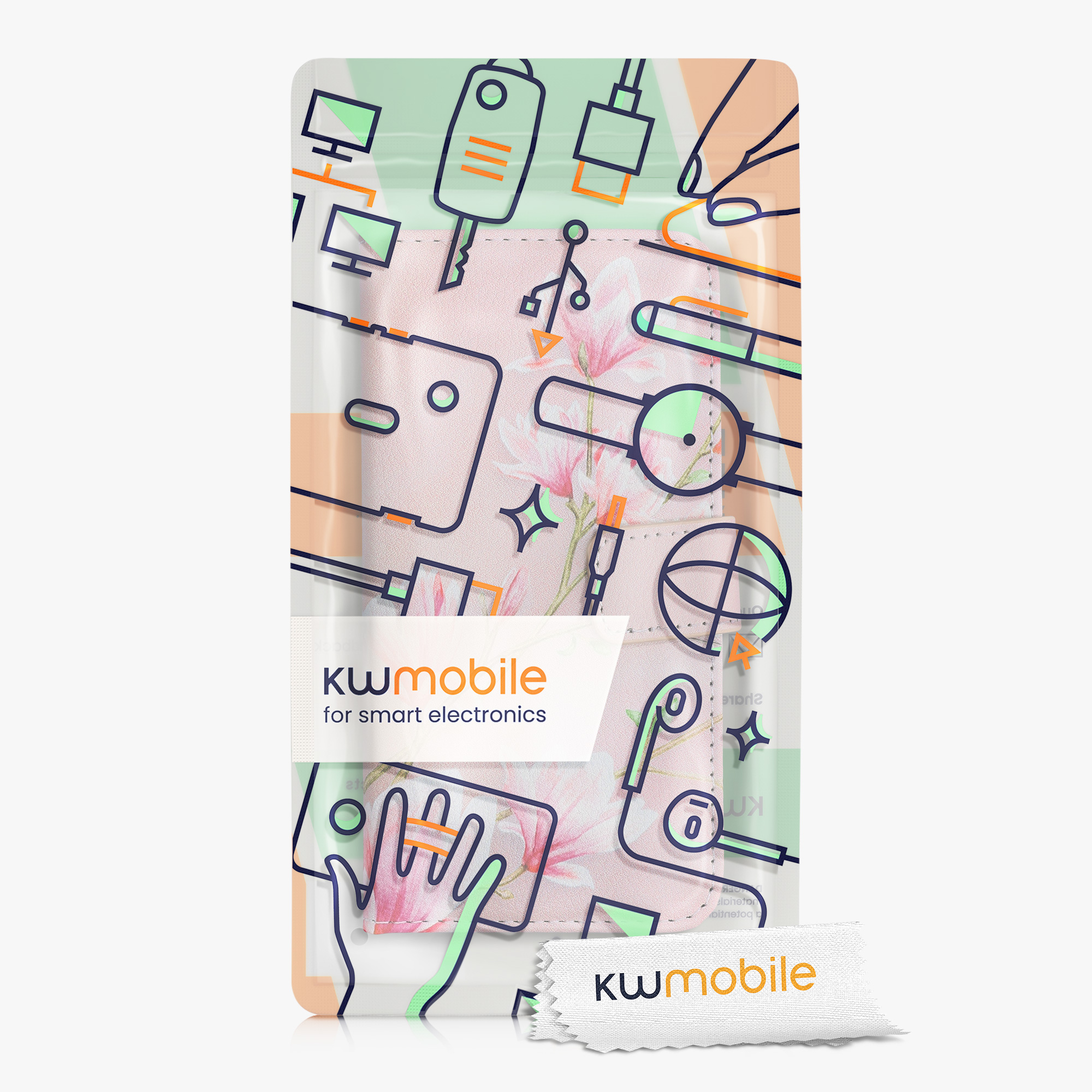 Kryt kwmobile MagSafe s přihrádkou na kartu iPhone 13 mini bílá
