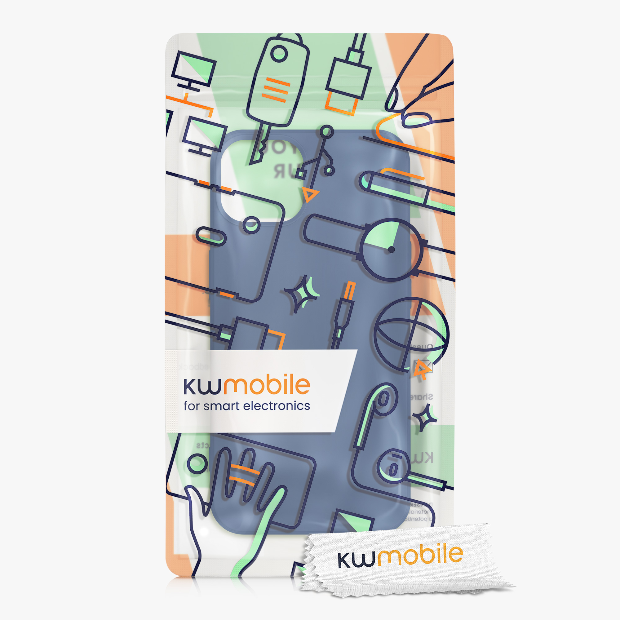 Silikonový kryt kwmobile pro iPhone 13 - námořnická modrá