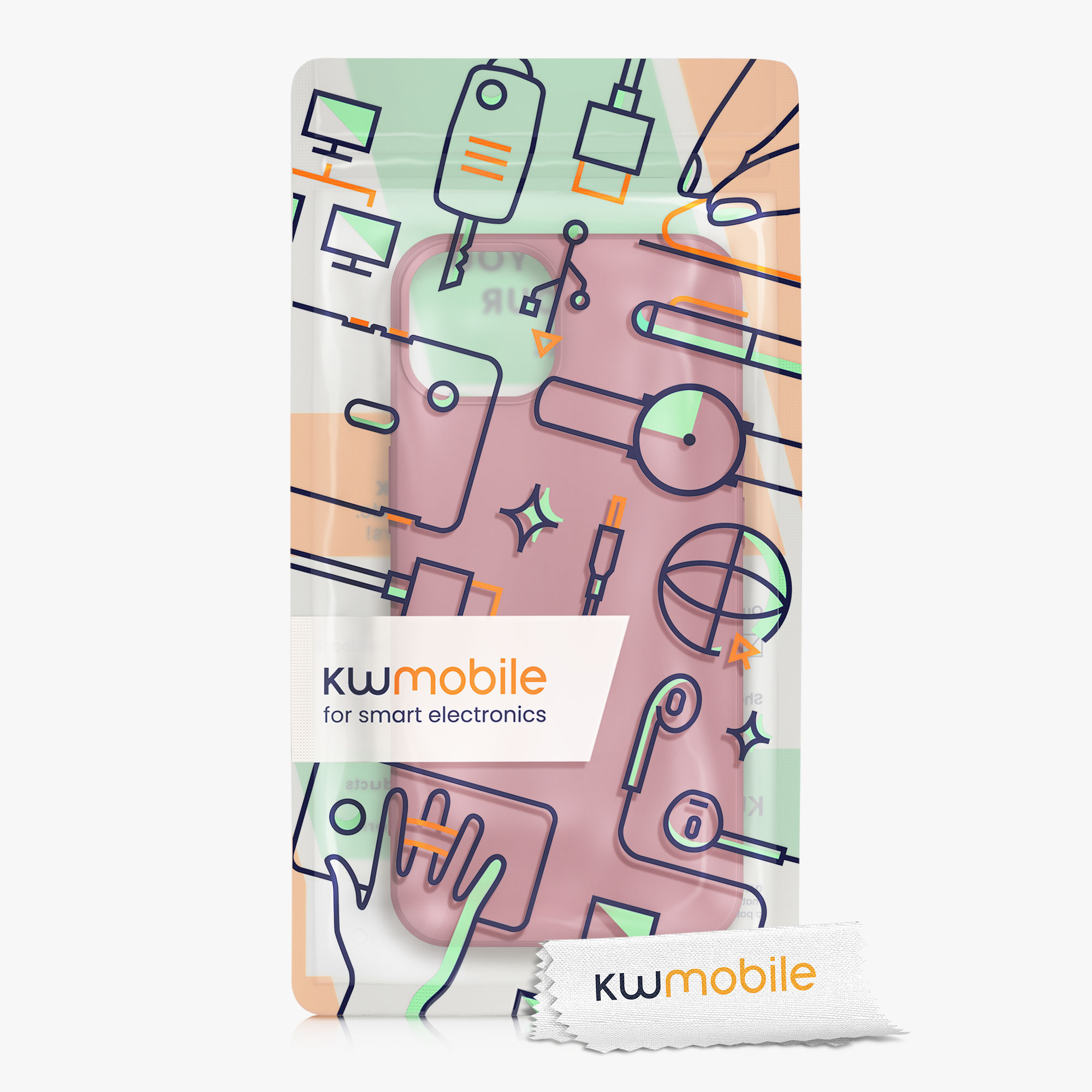 Silikonový kryt kwmobile pro iPhone 13 - zimní růžová