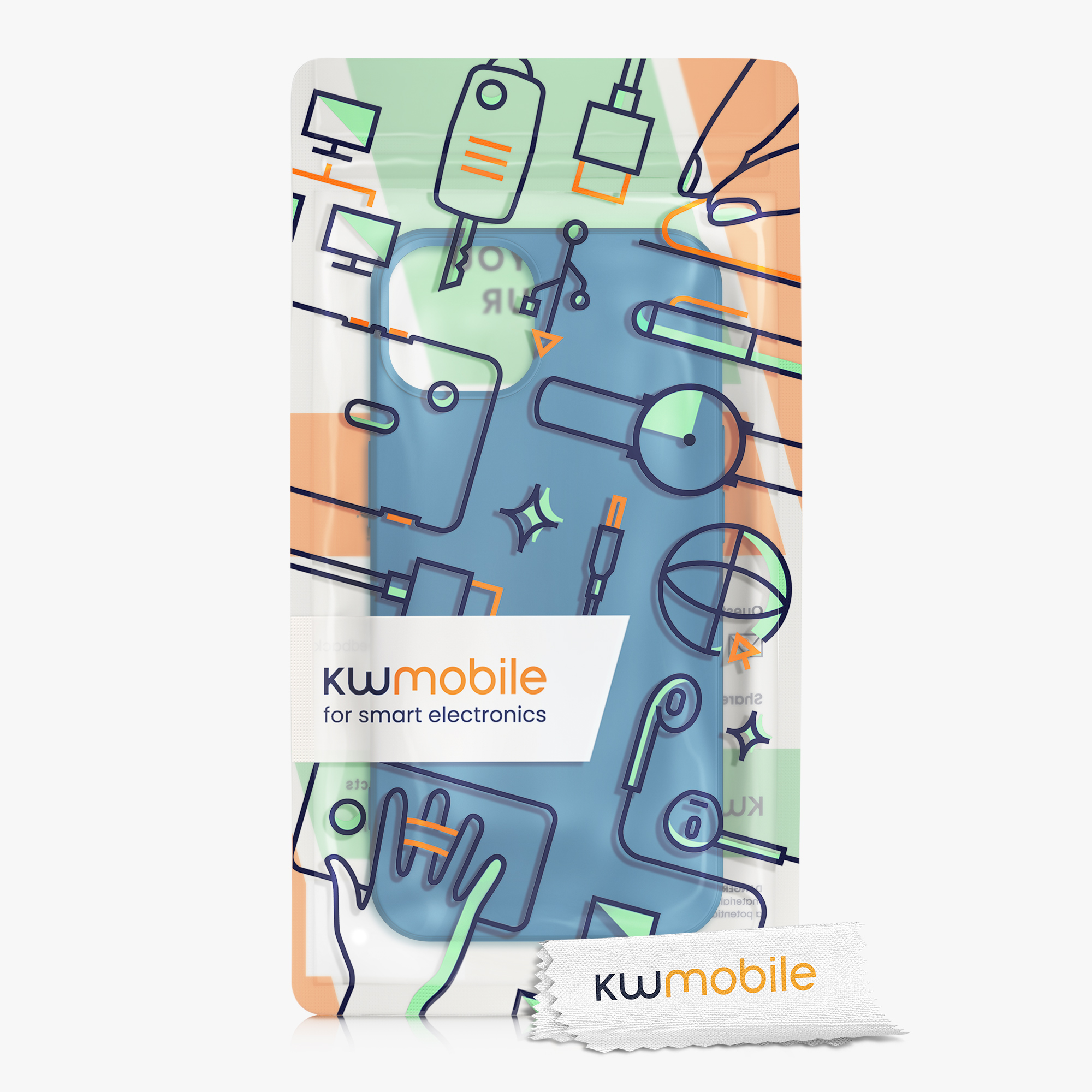 Silikonový kryt kwmobile pro iPhone 13 - modrý útes