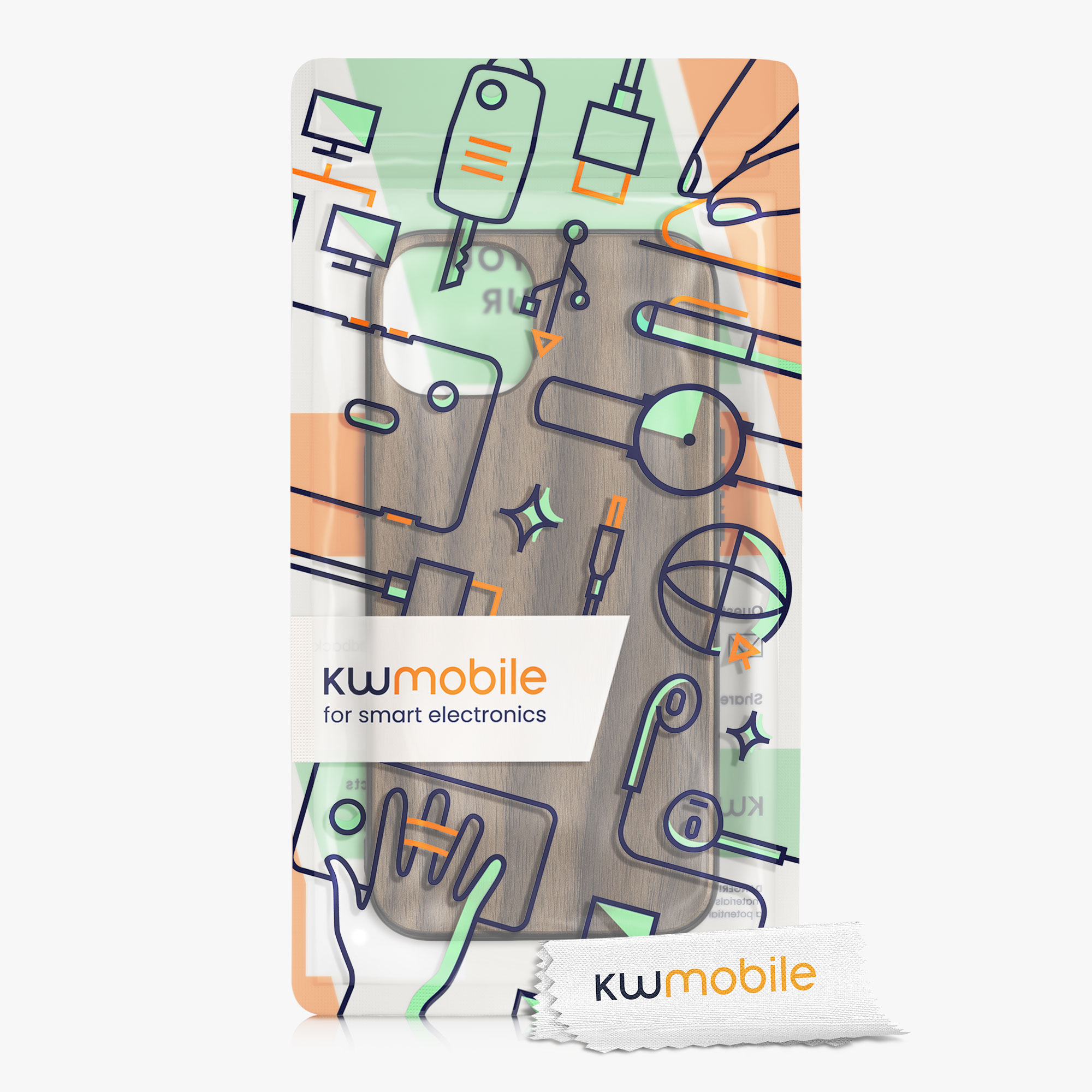 Dřevěný kryt kwmobile pro iPhone 13 - tmavě hnědá