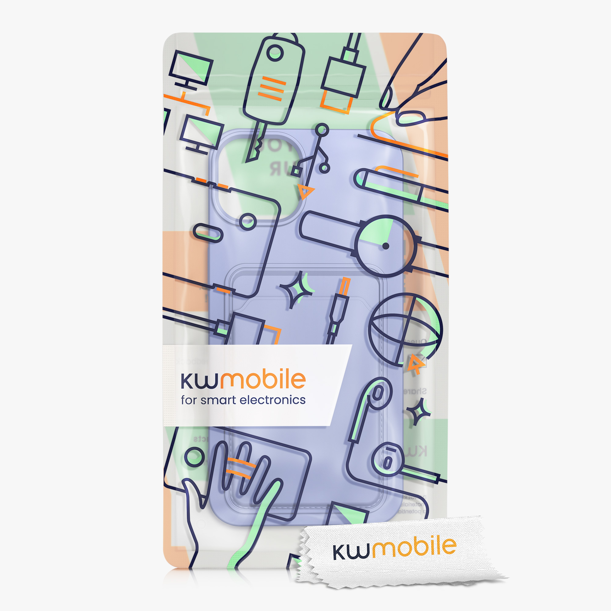 Kryt kwmobile s přihrádkou na kartu iPhone 13 levandulová
