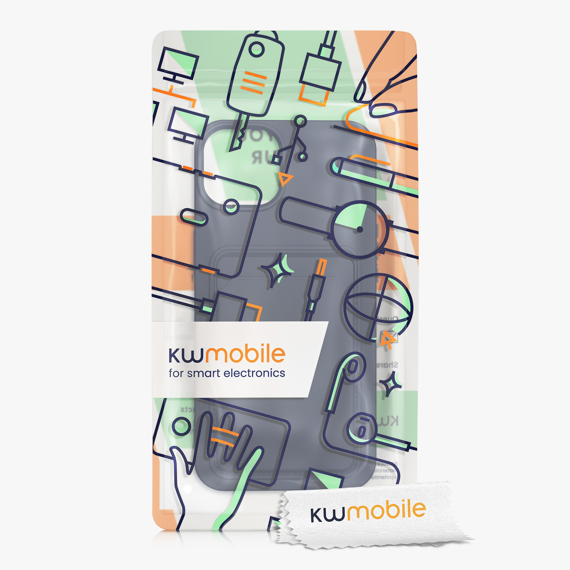 Kryt s přihrádkou kwmobile pro iPhone 13 - dark Blue
